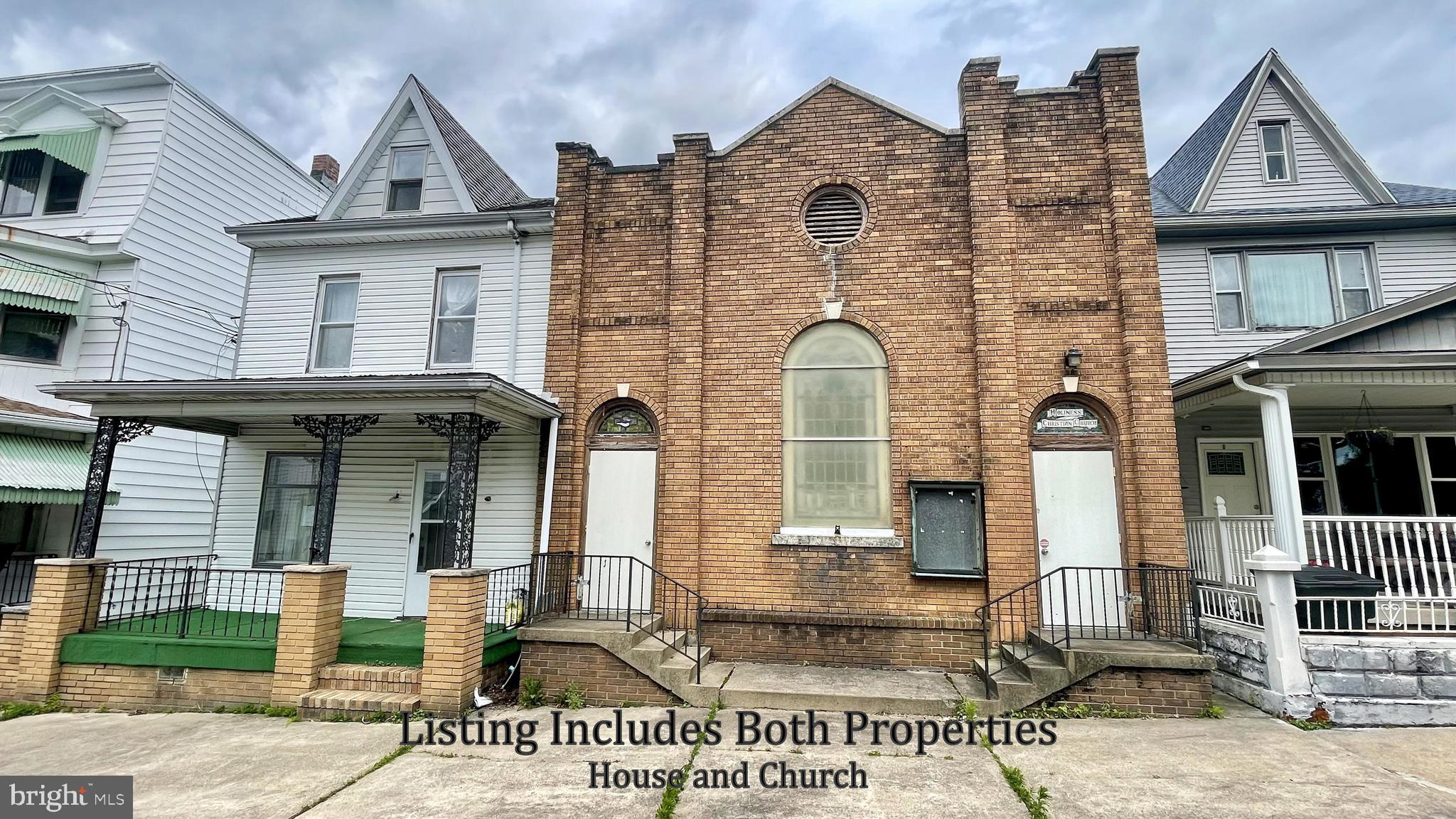 Rare multi-use opportunity in the heart of Mount Carmel. This property includes a 4-bedroom home, a standalone former church building, and a large rear lot—spanning two separate parcels. The home and church are structurally connected but function independently, offering unique flexibility.
The residence is unfinished but does not require substantial renovations, making it an excellent project for an investor or visionary looking to personalize or repurpose the space. The church building retains its original character and can be adapted for continued religious use or transformed (with municipal approval) into a daycare, studio, office, event space, or other creative use.
The second parcel, a spacious rear lot, provides ample room for off-street parking, outdoor amenities, or future expansion. All proposed uses must be presented to local authorities for review and approval. Sold as-is.