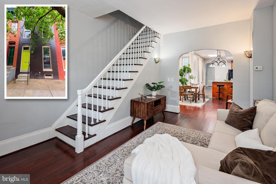 Enter into your beautifully remodeled row home with hardwood floors that seamlessly run throughout the entire home.  Enjoy a chef's kitchen with custom cabinetry, granite countertops and updated appliances.  Of the kitchen you will find a conveniently located half bathroom and a laundry area.  Upstairs are two generously sized bedrooms as well as two updated full bathrooms.  This home features off-street parking so you will never have to worry about a place for your car.  This home is ready to for you to pack your bags and move right in so schedule your showing today!