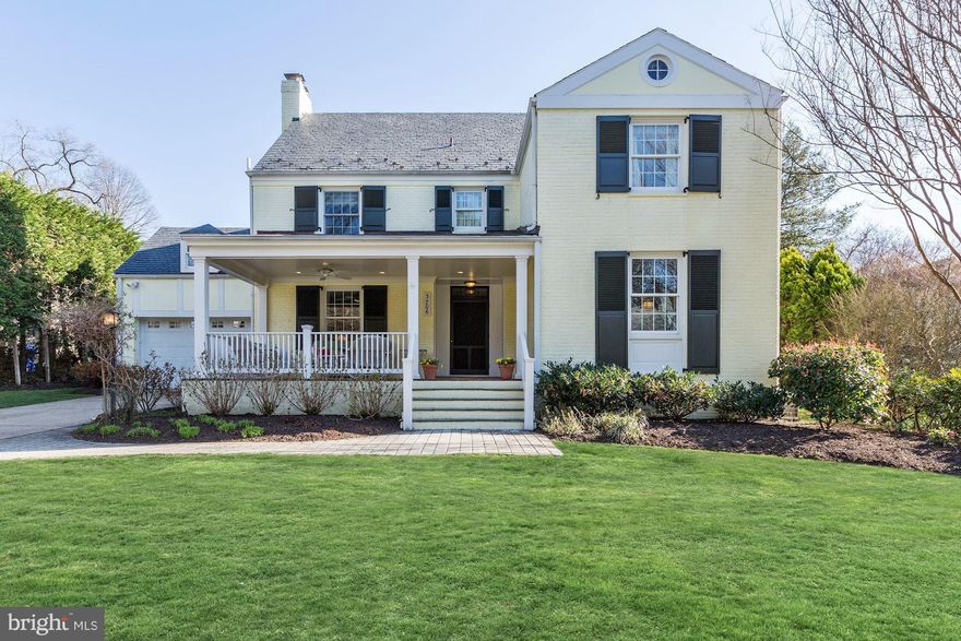 Spacious and sun-filled 5BR/5BA Colonial in Chevy Chase offering 4,100 SF of living space throughout 4 levels w/ 2 fps.  Fabulous front porch! Family rm is highlighted w/ box beam ceilings and impressive windows flooding the space w/ light. Renovated kitchen has high-end appliances and bfast bar. Exterior features attached gar, fenced-in backyard and patio w/ pergola.