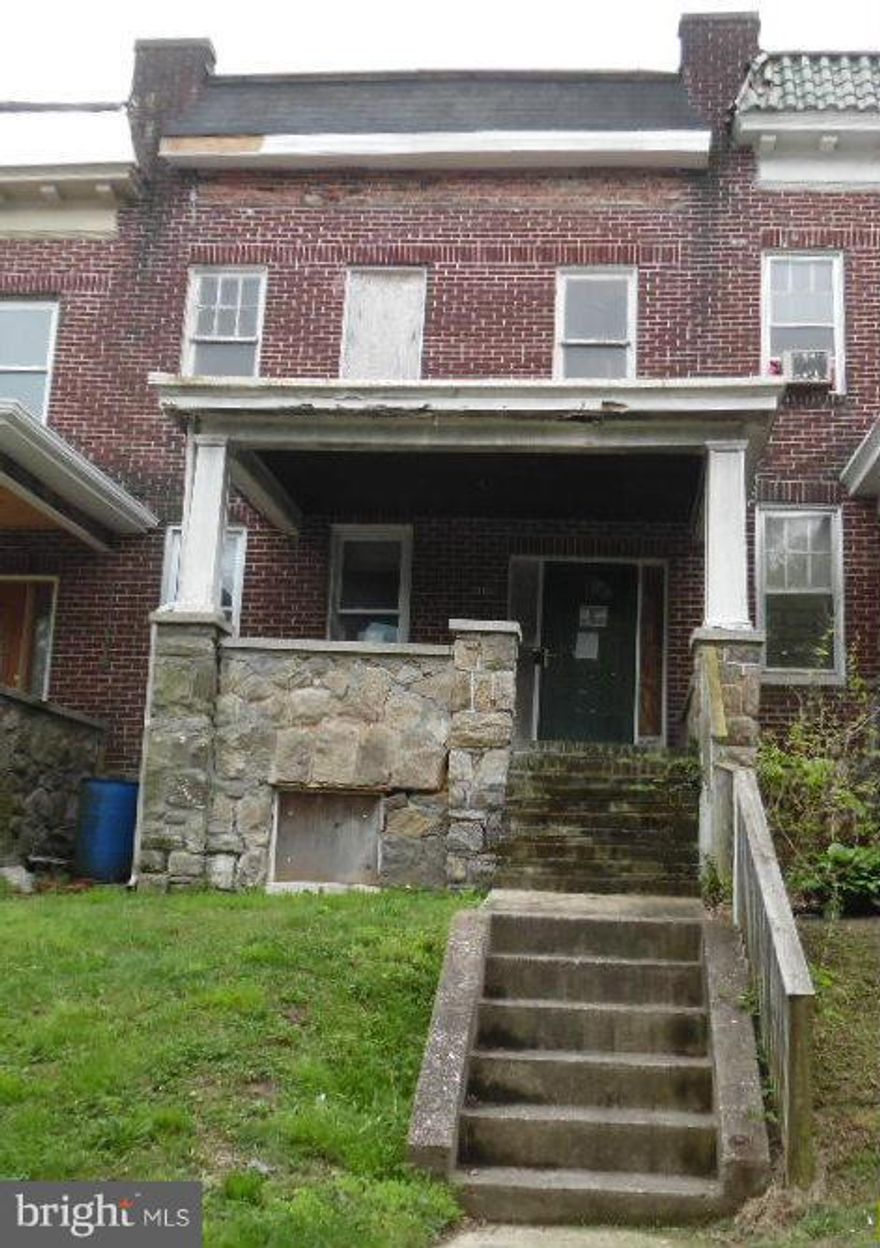 Asset built prior to 1978 - Lead-Based Paint Potentially Exists.  Wonderful chance to own this value priced home. Demo already begun; ready for your renovation touches! Ample rear yard. Front porch is perfect for warm weather outdoor living space.  Use the unfinished basement as added storage or finish for more living space.  Just blocks from Hanlon park and a short drive to Downtown Baltimore