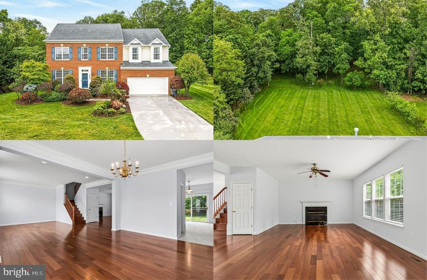Set on a lush and level .68-acre lot backing to woodlands in Blue Spring Farm, this Ryland Dinmont model offers space, flexibility, and a location that makes daily life easier. A tailored brick front with expert landscaping, the fully fenced yard is one of the standout features. Private, usable, and ideal for a future pool, outdoor living, or play space. Inside, this home delivers over 4,200 finished square feet of living space across three levels with a layout that works for both everyday living and entertaining. ****** An open foyer welcomes you as gleaming updated hardwood flooring flows into the formal living room and formal dining room featuring fresh neutral designer paint with crisp crown moldings.  The family room beckons with a cozy gas fireplace, and the open layout flows into the light filled kitchen featuring granite counters, 42” wood cabinetry, marble style tile flooring, and newer stainless-steel appliances. Here, sliding glass doors open to the spacious and private fully fenced backyard backing to woodlands, your own private oasis! A powder room, laundry room and direct access to the 2-car garage round out the main level. ****** Upstairs, the bedroom level is anchored by a versatile open loft area and includes four bedrooms and three full baths, giving you separation and flexibility that is hard to find at this price point. The primary suite boasts a wall of windows, lighted ceiling fan, two walk-in closets, and an ensuite bath with a dual sink vanity, soaking tub and separate glass enclosed shower. Down the hall a junior suite enjoys a private bath and walk-in closet, and two additional cheerful bedrooms share the hall bath with a dual sink vanity and tub/shower. ****** The fully finished walk-up lower level expands your living options with a large recreation room and a secondary kitchen set up that adds another layer of functionality for extended stays or entertaining. A bonus room and a den along with 4th full bath works well as a guest space, office, or gym. Major systems have already been handled, including a new roof, gutters and gutter covers in 2021, updated HVAC, and fresh paint. ****** The location is what ties it all together. You are minutes to Route 50, Loudoun County Parkway, and Route 28, giving you direct access toward Dulles, Tysons, and major employment centers. Shopping and dining are close by with South Riding Market Square, Stone Ridge Village Center, and major retail all within a short drive. Zoned for Cardinal Ridge Elementary, Lunsford Middle, and Freedom High School, this home offers a strong combination of space, updates, and location in one of Chantilly’s most convenient pockets, all that awaits is you!