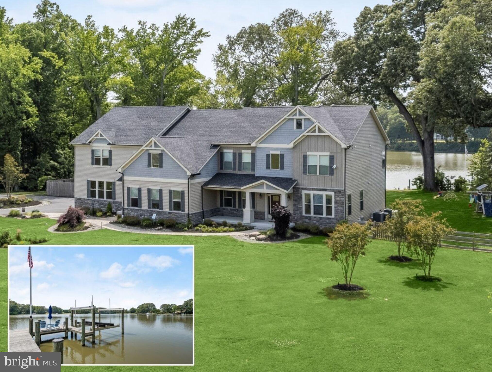 Experience the pinnacle of waterfront luxury living in this magnificent 2020-built estate nestled within the prestigious enclave of the Wye River, where nearly 7,000 finished square feet of opulent living space awaits on 2.712 acres of scenic beauty. Boasting 6 bedrooms, 4 full and 2 half baths, this resort-style retreat offers a private pier with 4' MWL and boat lift - Hi-Tide 4-Pile Gear Drive- accommodating vessels up to 24,000 lb, alongside a convenient boat ramp, and floating dock for canoes, kayaks, and jet skis ensuring effortless access to the shimmering waters. This residence offers a seamless fusion of refined craftsmanship, high-end amenities, and breathtaking water views. As you approach the property, a grand circular driveway, and beautiful landscaping welcomes you, leading to a two-story foyer adorned with elegant wainscoting and flooded with natural light. To the left and right, formal living and dining rooms exude sophistication with their lighted tray ceilings and crown molding, providing the perfect setting for intimate gatherings and dinner parties. The heart of the home lies in the gourmet kitchen, where soft-close white cabinetry, granite countertops, and stainless steel appliances create a culinary haven. The walk-in pantry is what dreams are made of and features a custom-built storage system, second refrigerator, and beverage fridge. A sprawling island with a breakfast bar offers ample space for meal preparation and casual dining, while a sunlit breakfast room provides panoramic views of the backyard oasis and the tranquil waters beyond. Adjacent to the kitchen, a cozy family room beckons with its coffered ceiling, stone fireplace, and oversized windows framing stunning waterfront vistas. A main level home office and bonus room offer versatility and convenience, while a mudroom and separate laundry room ensure that daily essentials and tasks are cared for with ease.
Upstairs, the luxury continues with a wing dedicated to private accommodations, perfect for in-laws, guests, and family members alike. The generous space features a recreation room with wet bar, two bedrooms, and a full bath with a double sink vanity. The main house upper level can be accessed from the foyer or kitchen staircases and begins with the primary bedroom suite. A haven of serenity and sophistication, the primary suite features a spacious sitting room, a walk-in closet with custom built-ins, and an en-suite bath that rivals the most luxurious spas. An expansive double sink vanity, a soaking tub, and a dual-entry tiled shower with two shower heads promise indulgent relaxation, while an additional room, currently used as an exercise room, offers the perfect space for self-care and rejuvenation. Three additional bedrooms on the upper level provide comfort and privacy with one boasting a private en-suite bath and the others sharing a dual entry bath.
Outside, resort-style amenities beckon in the backyard oasis, including a covered deck with built-in grill, motorized shades, and lounge space out of the sun. A heated saltwater pool with auto-cover, 3 bubblers, and sun shelf awaits for refreshing dips and relaxation while the built-in fire pit, fueled by propane, offers the perfect spot for evenings spent under the stars. Additional features of this extraordinary estate include an attached 3-car garage, Reverse Osmosis drinking water system, and a 22KW Generac Generator with 2 load shed modules, providing peace of mind. With its unparalleled blend of luxury, comfort, and sophistication, this extraordinary estate offers a rare opportunity to experience waterfront living at its finest. From its idyllic waterfront location the scenic Wye River to its exquisite interiors and resort-style amenities, every aspect of this exceptional property has been designed with the utmost attention to detail, creating a truly extraordinary living experience.