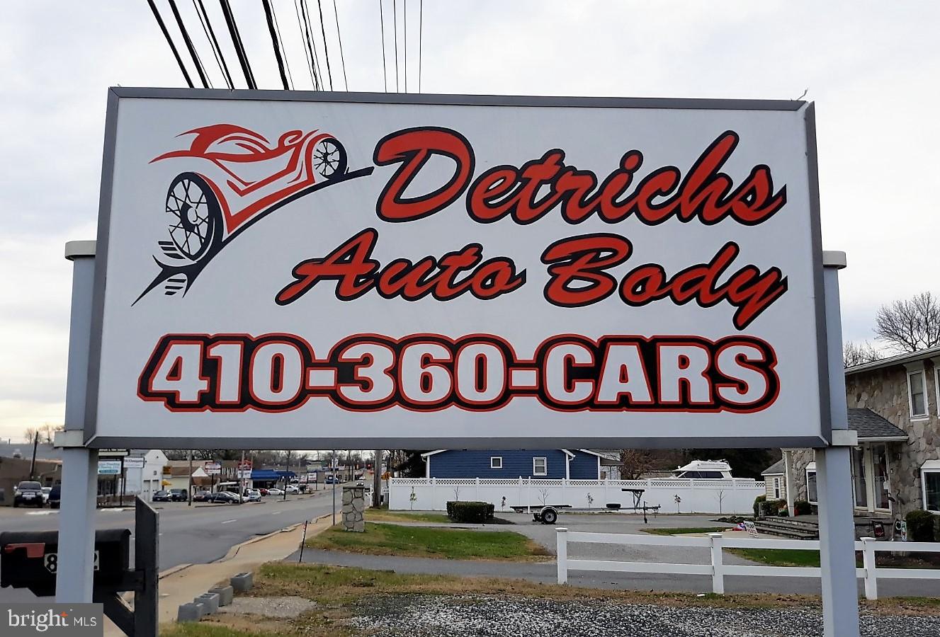 Well known Pasadena/Curtis Bay Business- Dietrich's Auto Body Shop - Same location over 25 years...High Traffic Area- Predominantly Zoned C-4-Highway Commercial District...Turn Key Body Shop Ready for You to Go to Work, this shop now has a state of the art paint shop...12 ft ceiling in a designated work area with new 12ft Overhead Door installed...Or make this location your Automotive home for Car Lot and Sales Offices or bring your Automotive Business here with so much garage space for working on vehicles.