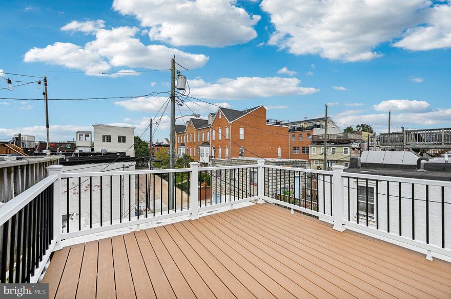 Welcome to 820 S Highland Ave! This end-of-row brick home in the heart of Canton blends charm and modern updates throughout. Inside, you’ll find 2 bedrooms, 2 full baths, plus a finished basement that works perfectly as an extra bedroom or bonus living space. The large kitchen is designed for both cooking and entertaining with a breakfast bar, stainless steel appliances, granite counters, wood cabinets, tile backsplash, wine fridge, and recessed lighting. Exposed brick, hardwood floors, and updated bathrooms add to the appeal, while the primary bedroom stands out with a coffered ceiling. Everyday living is made easy with laundry on the main level and a private parking pad in back, complete with a fully functional electric car charger. Enjoy the convenience of at-home charging and energy savings. Top it off with a rooftop deck offering city views. Prime Canton location! Close proximity to Canton Waterfront Park, Patterson Park, The Shops at Canton Crossing, Camden Yards, M&T Bank Stadium, and just minutes to BWI Airport.