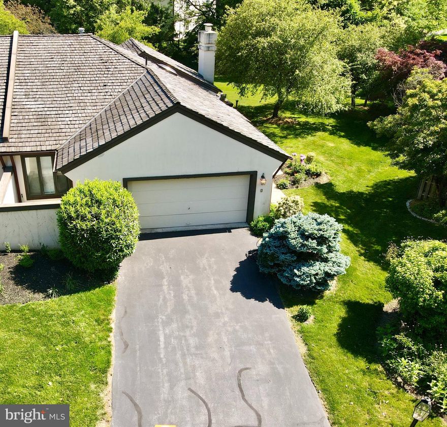 A Rare Opportunity for Adult living at Whitpain Farm!  This Gated Adult Community with Security Guard covers 114 lush acres in the heart of Blue Bell.  This home offers an owner a private entrance to 1,779 sq/ft of bright freshly painted 2 bedroom 2 full bathroom, Kitchen, Dinning room, oversized family room, sunroom, and private deck area all on a single floor.   No more stairs!   The large Owners Suite has updated hardwood flooring, a full bathroom, and private walled in porch allowing for a separate entrance into the home.  An oversized double car garage with matted floor completes this masterpiece of a home.  Purchasing at Whitpain Farm gives you the security you're seeking and provides amenities for an active lifestyle with tennis courts and community pool.  Ownership includes access to a Colonial Stone House for parties and meetings.   The HOA fees cover all ground maintenance over the 114 acres, road repairs, snow removal, manned security gate, gardening, the home exterior, and roof replacement.  This home is vacant and priced for a quick move-in.  Open house is available by Appointment Only on Saturday the 24th from 12:00pm – 3:00pm.  This Open House is for unrepresented, pre-approved Buyers.  See Documents for registration.