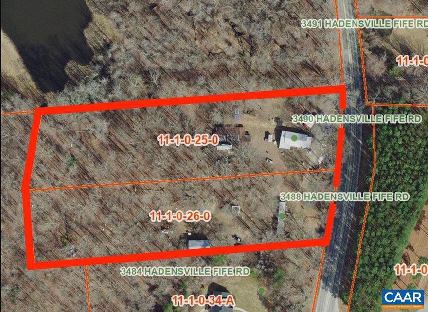Don't miss this great opportunity! No HOA and plenty of options on nearly 4 acres in a rural setting. Currently offering two homes on two parcels with 2 separate septic systems. This could be an ideal scenario for combining parcels and building one larger home of your dreams. 2 wells in total, but currently sharing one well. Condition of the 2nd well is unknown. The primary home had a new septic system installed in the past 3 years.  Sitting on the 2 acres lot, the primary home needs a little elbow grease and TLC, but is priced to sell.  The secondary home is the trailer - which also needs some TLC but could be great for out of town guests!  Live in one and fix up the other! Only 18 minutes to Goochland, and six minutes to Interstate 64.