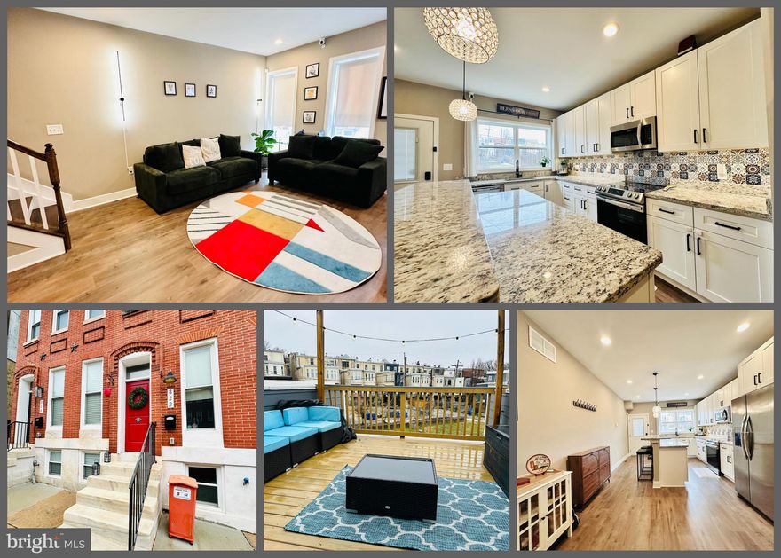 Welcome to 822 Harlem Ave – Modern Luxury in the Heart of Baltimore!
This stunning 4-level brick-front townhome offers 3 bedrooms, 3.5 bathrooms, and 2,684 square feet of beautifully designed living space. Completely rebuilt as new construction in 2022 as part of the sought-after Upton Gateway Development, this home blends contemporary style with everyday functionality.
Even better — incredible incentives make owning more affordable than renting, creating a rare opportunity for first-time buyers, move-up buyers, or anyone looking to build equity instead of paying a landlord.
The main level features gleaming wood floors, a spacious living room, separate dining area, convenient powder room, and an open-concept layout perfect for entertaining. The gourmet kitchen is a showstopper with a large island, pendant lighting, granite countertops, stainless steel appliances, and 42” soft-close white cabinetry with pull-out shelving for effortless organization.
Upstairs, the primary suite offers a private retreat complete with a full bath and walk-in closet. A second bedroom and full hall bath complete this level, along with a full-size front-loading washer and dryer for added convenience.
The top level impresses with soaring 12-foot ceilings, a third bedroom, and direct access to a fabulous private deck — perfect for relaxing evenings, entertaining guests, enjoying your morning coffee or evening favorite beverage with a view.
The finished lower level provides versatile space ideal for a media room, home gym, playroom, or man cave — designed for comfort and flexibility to fit your lifestyle.  Potential for adding a 4th bedroom.
Whether you're hosting indoors, enjoying your private deck, or building long-term equity in a revitalizing community, this home offers the perfect blend of modern design, space, and value.
Don’t miss your opportunity to own newer construction with incentives in a growing Baltimore location — schedule your private showing as soon as available!