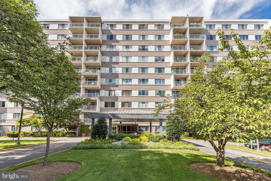 Welcome to this spacious, bright and open 1 bedroom unit at the Whitehall.   Lots of natural light in this lovely apartment.  Special features include an entry foyer with a large coat closet, inviting living room with serene treed views, separate dining room, updated all white kitchen with granite counters and stainless steel appliances, generously sized bedroom with 3 closets and bath with vanity.   Excellent storage & hardwood floors.  1 dog or cat welcome, no more than 30 lbs.  2 outdoor parking spaces convey with the unit, located in the rear parking lot.   Laundry on every floor.  Fees for this truly full service building include concierge services from 7am - 11pm, all utilities, except internet, fitness center,  adult and children's outdoor pools, grilling area and sun deck, dog-walking area, Amazon locker and package receiving, car wash area and seven acres of beautifully landscaped grounds.  Lobby renovated in 2020.    Walk to shops, many restaurants, Harris Teeter, Trader Joe's, Battery Lane Park, Bethesda Trolley Trail, Woodmont Triangle and all the amenities of downtown Bethesda and NIH and Bethesda Metro stops.