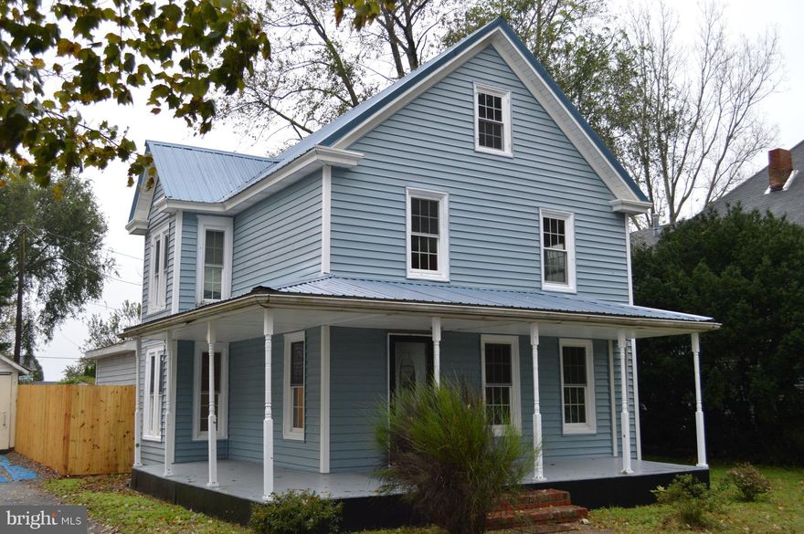 Charming 4 bed, 2 bath Colonial in peaceful Ridgely Maryland. Offering large kitchen, new windows,  zoned HVAC and spacious fully fenced backyard. Enjoy listening to the rain on the metal roof as relax on your wrap around covered porch. Located on a quiet street yet still convenient to main commuter routes.