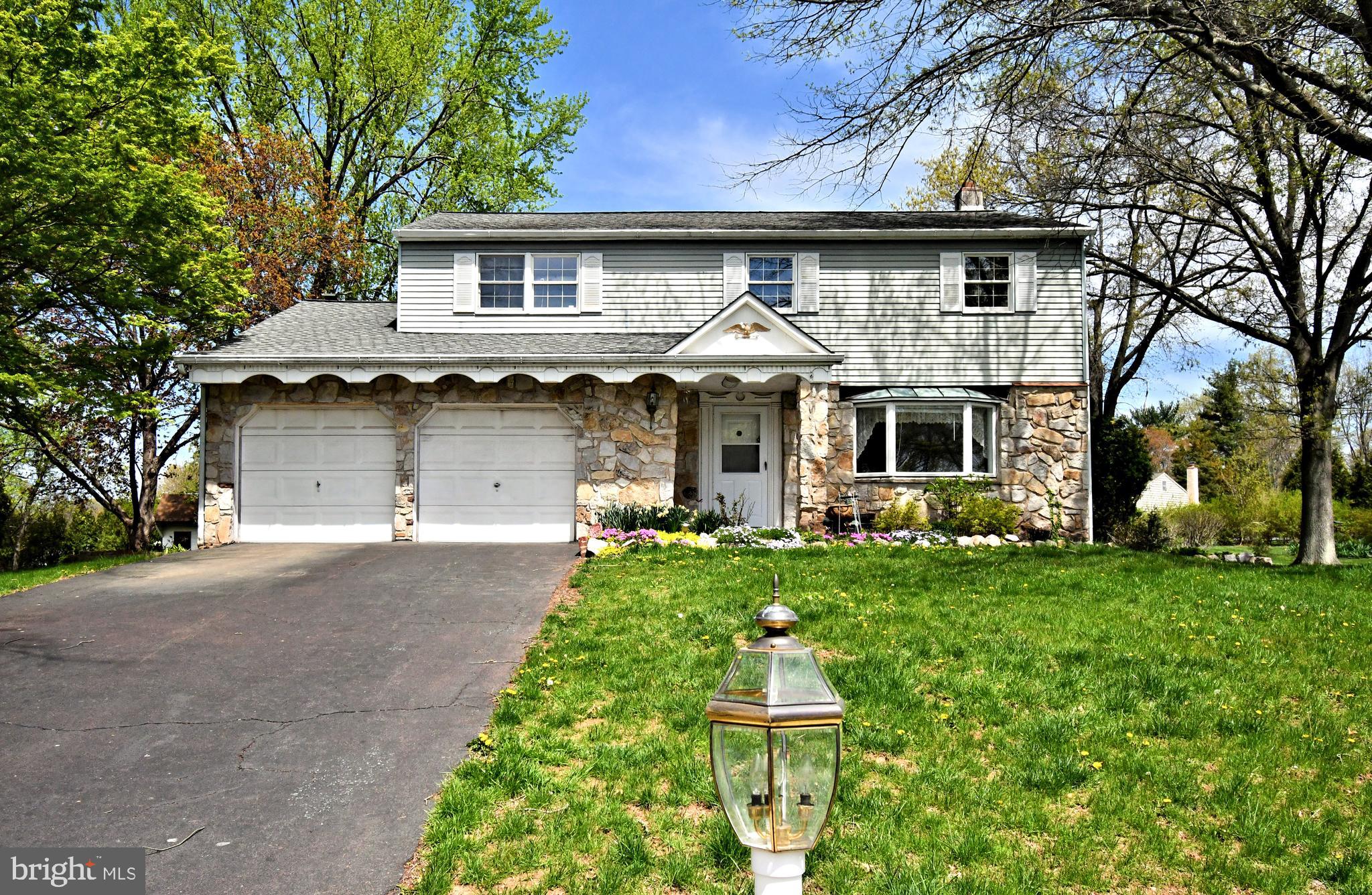 This spacious 4-bedroom, 2.5-bath home in the highly desirable North Penn School District offers endless potential and is just waiting for your personal touch! Nestled on a generous 0.56-acre lot in a charming suburban neighborhood, this home features a classic layout with great flow for everyday living and entertaining. The first floor boasts a bright and expansive living room that seamlessly connects to the dining area. A large kitchen steps down into a cozy family room with a charming brick fireplace perfect for relaxing evenings and wood beams. A convenient powder room completes the main level. Off the family room, Doors lead to a spacious enclosed back porch, offering additional square footage for lounging or hosting while overlooking the beautifully landscaped backyard. Upstairs, you'll find hardwood flooring throughout the hallway and all four oversized bedrooms. The primary suite includes a full bath and a generous walk-in closet. Three additional bedrooms and a full hall bath provide plenty of room for family or guests. Additional features include: A two-car attached garage, Extra driveway parking, A storage shed and mature landscaping for added curb appeal. This home is ideally located close to shopping, dining, highways and other amenities. Don’t miss this incredible opportunity and schedule your private tour today! Property being sold as is condition and all township inspections and U&O is the buyers responsibility.