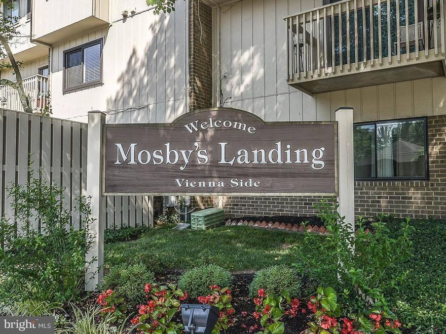 Welcome to Mosby's Landing, with uncompromising value and enviable Vienna address! Completely updated model with 2  bedrooms and 2 full bathrooms, unlike any other unit  you'll find in this community.  Stunning kitchen renovation with stainless steel appliances, granite counters and breakfast bar that connects your entertaining space to the dining room. Open living room with slider to fully fenced and private brick patio. Primary bedroom with large picture windows, ample closet space and attached bath that showcases stunning tile work. Second bedroom also has large closet and access to full hall bath with tub/shower combo.  Gorgeous luxury vinyl plank throughout main living area with tile in kitchen and  baths, with new plush carpet throughout both bedrooms. HVAC and water heater replaced in 2021.

Excellent location offers Metro bus at community entrance or simply walk to the Town of Vienna. Flint Hill Elementary, Thoreau Middle and Madison High School. Community has outdoor pool, playgrounds, excellent maintenance records (new roof, siding, decks, patios and fencing in recent years!) and the $394 monthly condo fee covers water, sewer and trash. Parking spot #8 or any unmarked spot.