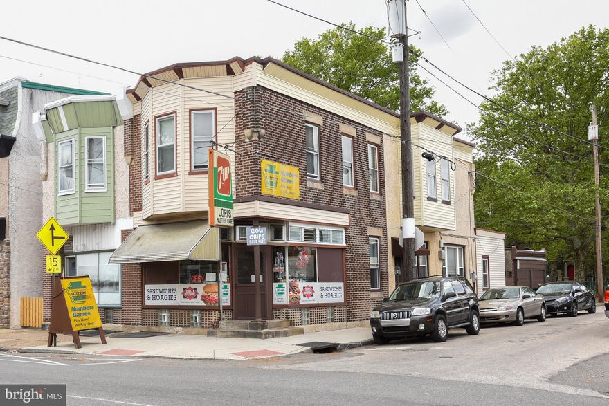 Incredible Investment  opportunity to  live where you work,  in  desirable Bridesburg section! This is a unique opportunity. Corner Deli store, 4 bedroom house and 2 garages. Endless rental income if you so choose! We would like to invite you to come see the potential that this property has to offer you. Corner Deli has been around for 50+ years.  Sandwich shop with lottery machine, all components included. House has a separate side entrance into large living room with w/w carpet, large closet, laminate built in corner unit, ceiling fan.  Kitchen with porcelain sink, Corian counter, vinyl floors, back door to small fenced alley way that leads to 2 garages with newer doors. Powder room freshly painted with new floor off the kitchen and entry to basement that spans the size of the house and deli. Bilco doors furnish the front of the basement with ample storage shelves, pool table, new heater,  200 amp electric service.  Second level boasts 4 large bedrooms with w/w carpet, C/F, ample closet space. Large hall way, full bathroom and wide stair case. Some newer windows throughout the house. Brand NEW on first level, EMI Split System Ductless AC. New Stack.  Make your appointment today!!!