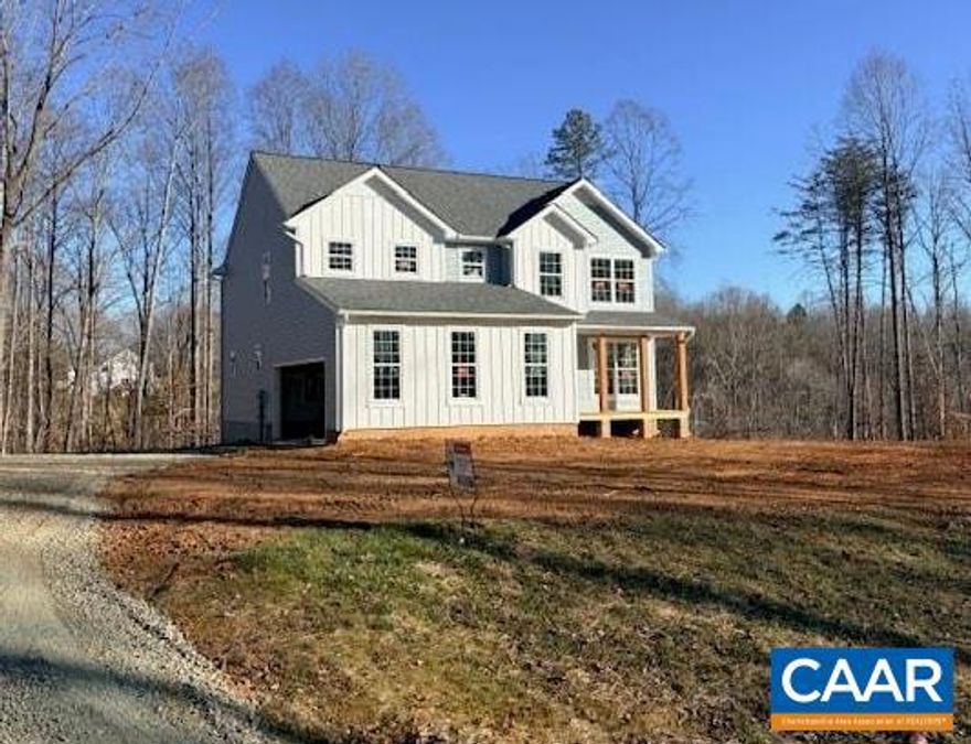 Large Homesites available now @ BYRD MILL RUN!! Just 5 miles from I64 w/ easy commute to Cville or Short Pump. This lot features the Hudson plan with Gorgeous Views from the porch. Additional options include Siding Upgrades, Wide Window Trim, & Craftsman Style Front Door. Additional highlights include Primary Suite w/ Tile Shower, Transom Window, & Double Vanity, main level Laminate Floors, Oak Stairs w/ Craftsman Rails, Gourmet Kitchen w/ wall mounted microwave & 2nd oven, 42" Wall Cabinets, Quartz Counters, Island w/ Pendant Lights, Pantry, Upgraded Stainless Appliances & vented Range Hood, Extra Windows in Great Room & Living Room, Gas Fireplace, Spacious Deck, Mud Room, Pull Down Attic Stairs, & 2-Zone HVAC. 3BR Septic designed for 6 occupants. Photos are of a similar home and may be shown with options, colors or upgrades that aren?t planned for this particular home. Contact Agent for available closing cost incentives!