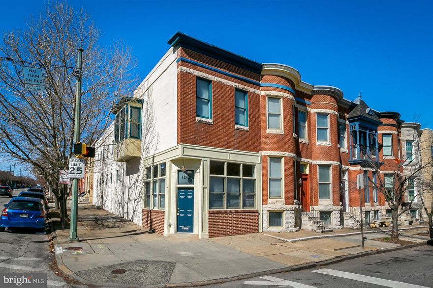 Looking for more space? This 2 story corner home has it with over 2,100 square feet of above grade living space, plus all the modern updates you need combined with the historic charm that you love! Natural light fills every living space in this 14 ft wide, large end unit home and the historic details include wood floors, tin ceilings, exposed brick walls, and incredible ceiling height. The main level includes a spacious living room with 12 ft ceilings, a separate dining room, a conveniently located half bathroom, and a large, well-designed and updated kitchen with a huge 8 ft island, stainless steel appliances, and pantry. You'll love the smartly designed layout of the upper level that is great for sharing with roommates or houseguests with 3  large bedrooms, one a primary bedroom suite with en suite bathroom, upper level laundry, and a 2nd full bathroom with a claw foot tub. There is also a large bonus room/flex space on the upper level that could be a den, family room, game room, or home office. From the upper level, interior stairs lead to the roof which offers the opportunity to easily add on a rooftop deck at a future date to expand your living space to the outdoors. The lower level offers plenty of storage and an area that has been finished as additional living space- could be an at home gym, hobby room, studio, or would make an amazing wine cellar. This fantastic home sits on a charming tree lined block in a prime location just 1 block from the beautiful green spaces of Patterson Park, close to shopping, dining, and nightlife, and convenient to I-95 for commuters. Come check out this beautiful, unique historic home & fall in love!