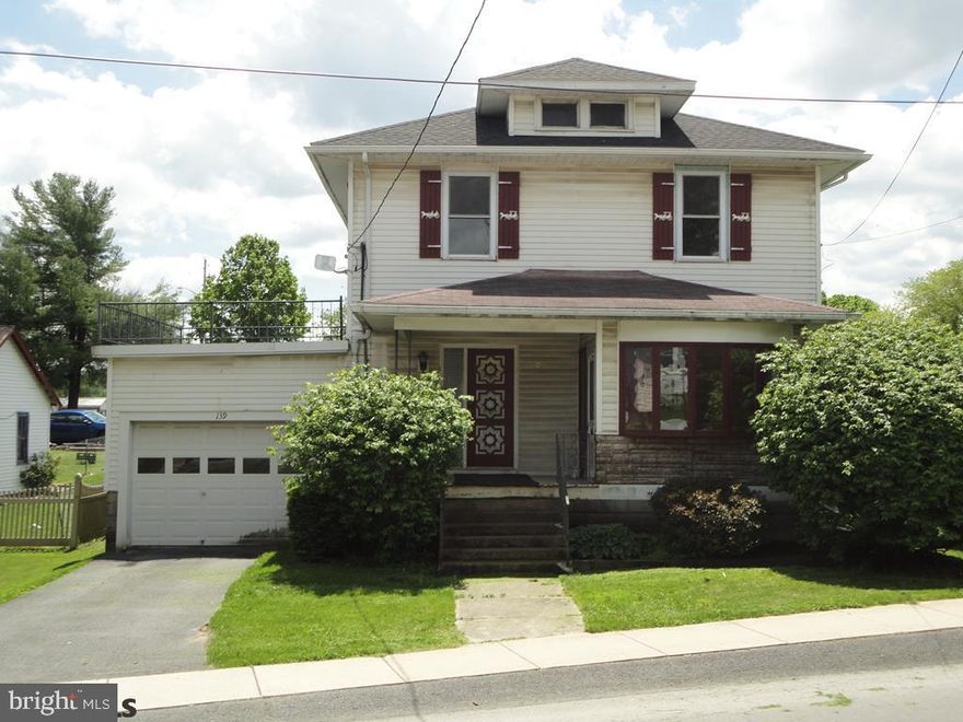 Wonderful opportunity to own this lovely Millheim Two-Story with first floor master suite addition, 4 car garage outbuilding, large fenced rear yard, hardwood floors and 14 month home warranty. Enjoy evenings on the large rear deck or take a stroll to the Elk Creek Cafe, Millheim Hotel or Inglebean Coffee House nearby.  Kitchen features plenty of cabinet and counter space. Spacious dining room and living room.  Additional office/den on main floor. Upstairs you will find 3 additional bedrooms and bath.  Basement offers abundant storage and additional living space with mostly finished bath, potential bedroom and rec room with bar.  Coal stove helps with heating costs.  Attached 1 car garage completes this great home. The 4 car garage is on PC# 33-004-,024A,0000- and is included in the sale price.  Acreage and taxes are for both parcels combined.