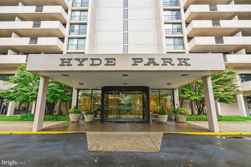 Welcome to Hyde Park Condominium, Ballston's first condominium built in 1972 by the esteemed architect Vlastimil Koubek covering 4 acres of land.This top floor spacious (930 sq ft)  and sunny one bedroom one bath condo with a balcony is now freshly painted with newly installed carpet and ready for its new owner. The condo fee includes all utilities! Hyde Park Condominium is a clean air complex (no smoking) and offers amazing amenities including a fitness center, party room, landscaped private park with 25-meter outdoor pool, and community garden, strolling path, gas grills, gazebo and picnic tables, bicycle storage area, club room with TV and a pool table, front Desk Concierge Service 7 AM until midnight with security guards after hours,  two laundry rooms with 4 washer/dryers on each floor (no cost) . Unbeatable location near shopping & dining options, the Arlington County Library, Arlington County Lubber Run Recreation Center, several major crossroads of Arlington, the Metro station , Pentagon and Amazon headquarters.
