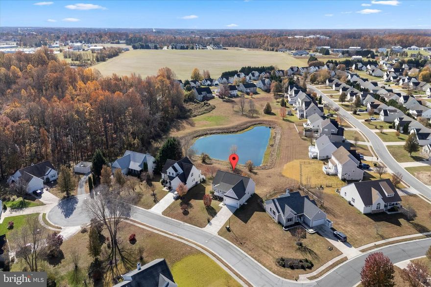 Allow me to personally welcome you to the lovely community of Knotts Landing, nestled in the serene town of Milford, DE.  One of just a few homes situated both on a cul-de-sac and backing to the pond, this home offers a truly unique opportunity.  The beautifully updated and maintained Ranch home combines modern luxury with picturesque water views, making it a true gem.  The charming home features 3 generous bedrooms and 2 full baths, all conveniently situated on the main level, enhancing accessibility and ease of living.  The inviting open floorplan seamlessly connects the living room, dining room, and kitchen with eating area, making it perfect for both everyday living and entertaining guests.  Enjoy cozy evenings by the gas fireplace in the living room, which also has sliders that provide direct access to the rear deck.  Step outside to the expansive deck that overlooks the peaceful pond and open space to enjoy your morning coffee, evening gatherings, or simply soaking up the tranquil views.  The daylight, walk-out lower level adds valuable extra flex space, providing additional room for your family activities or guests, while also offering direct access to the patio and back yard.  A new Heater was installed (2026) and the home has recently been refreshed with new paint and luxurious vinyl plank (LVP) flooring throughout the main living areas.  Just a short drive to the DE beaches, downtown Milford, Milton, Georgetown and more, this beautiful home is move-in ready and the perfect place to call your own.  Don't miss this opportunity to experience tranquil living in this beautiful community.
