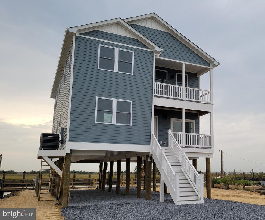 A stunning custom beach home in Slaughter Beach, featuring a 75 FOOT PRIVATE BOAT DOCK on Cedar Creek for direct access to the Delaware Bay is ready for your move in.  The Home offers breathtaking views of the Wildlife Refuge and Cedar Creek. This 3 bedroom custom home with additional office, boasts 3.5 baths, an outside shower, and 4 separate decks. The kitchen is spacious and includes high-end appliances, slow-close cabinets, and plenty of space on the island, located on the top floor. The living room is right next to the kitchen and leads out to a deck with a view of Cedar Creek. The beautiful master suite features a gorgeously designed shower and double vanities, also located on the top floor. The remaining 2 spacious bedrooms, 1 office and 2 baths are on the floor below. One of the two bedrooms on this floor is a large 2nd master bedroom with a master bath and walk-in closet. Additionally, the laundry room is located on this floor along with a deck.