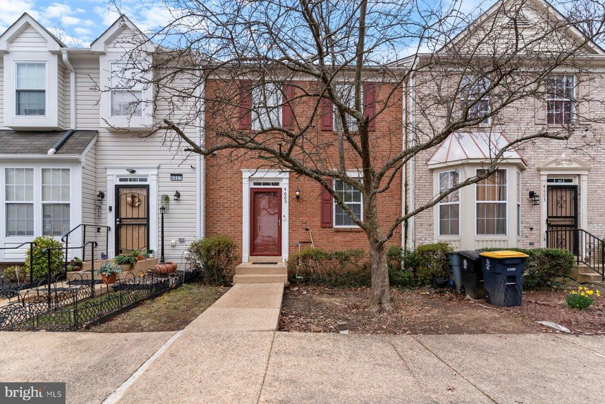 Welcome to this beautiful 3-level brick front townhome offering the perfect blend of comfort and convenience! This spacious home features 3 bedrooms, 2.5 baths, and a fully finished walkout basement—perfect for entertaining or additional living space.

Step inside and be greeted by gleaming hardwood floors, a sunken living room, and a separate dining area ideal for gatherings. The large kitchen boasts a center island, ample cabinetry, and space for a breakfast table, plus, direct access to your private deck overlooking serene, wooded views, perfect for enjoying spring evenings.

Upstairs, the owner’s suite is a true retreat, complete with a cathedral ceiling, walk-in closet, and en-suite bath featuring a and stand-up shower with seating. Two additional generously sized bedrooms and a hall bath complete the upper level.

The fully finished basement offers endless possibilities, with a bonus room ideal for a 4th bedroom, office, or gym, plus access to the walkout backyard.

Additional updates include a new water heater and new AC unit (2024). Conveniently located near shopping, dining, major commuter routes, downtown DC, and the Beltway, this home has it all!
Don’t miss your chance to make this one yours!  Home is SOLD As Is, but in great condition