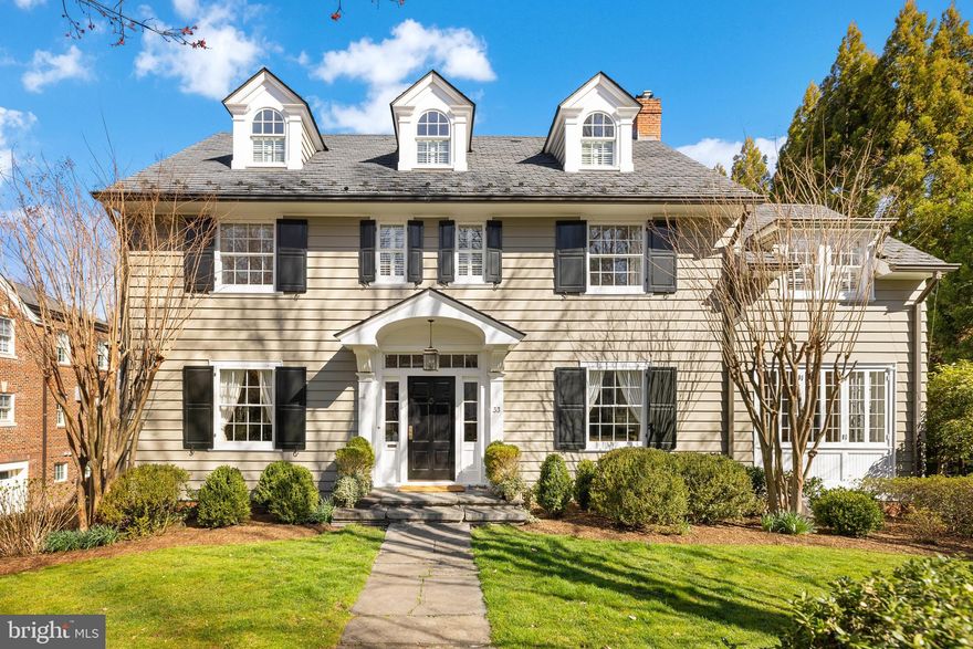 Once-in-a-Lifetime Opportunity in Coveted Chevy Chase Village 
 
Discover an extraordinary opportunity to own a truly exceptional home in the prestigious Chevy Chase Village. 33 West Lenox Street is nestled on a picturesque, quiet, tree-lined street. This stunning residence seamlessly blends classic elegance with modern luxury. Overlooking the tenth hole of Chevy Chase Country Club, this is a once-in-a-lifetime opportunity! 
 
This stately 100-year-old property, built in 1925, has only traded hands once since it was built. A full renovation, including a four-story addition and all new mechanicals, was completed in 2001-2002 by Brennaman Pagenstecher.  
 
Boasting five bedrooms and three full and two half baths, this quiet and meticulously maintained home features sun-drenched living spaces, high-end finishes, tons of storage, and an inviting floor plan perfect for grand entertaining and everyday living. The gourmet kitchen is a chef’s dream, equipped with top-of-the-line appliances, custom cabinetry, and a spacious island. The primary suite offers a serene retreat with a spa-like ensuite bath and ample closet space. 
 
Entering through the stunning front door, an expansive foyer welcomes you.  The main level boasts hardwood floors.  Exquisite rooms flow through the main level – foyer, living room, family room with custom built-ins and a wood-burning fireplace, dining room, butler’s pantry, bar area, closets, half bath, and a gallery including French doors opening to the deck.  The custom kitchen includes a breakfast area as well as a large island, stainless appliances, and custom cabinetry throughout. 
 
The highlight of the upper level is the elegant primary bedroom suite complete with a dressing room, large full bath and a sun-soaked sitting room with a gas fireplace.  The bedroom includes a wood-burning fireplace and a balcony overlooking the perfectly landscaped backyard with expansive golf course views.  The upper level also includes two additional bedrooms with large closets and hall full bath. 
 
The third level includes two additional bedrooms, a full bath, and a mechanical/storage room. One of the bedrooms has a built-in desk and cabinets with sweeping views of all the nature that the backyard and golf course provide. 
 
The lower level includes a sunny laundry room, recreation room, workout room, half bath, and mechanical and storage areas.  The lower level opens to the backyard and has access to the two-car garage. Other important highlights are three HVAC units, central vacuum, exterior sprinkler system, and whole-house water filter. 
 
Outside offers you your private oasis- a beautifully landscaped yard with a hand-stacked stone garden wall and perennial plantings throughout – an ideal spot for relaxation and outdoor gatherings.  A breathtaking Cherry tree canopies the main level deck.  The convenience of living in one of the most sought-after neighborhoods in the D.C. area is truly unparalleled here, with the location just minutes from fine dining, shopping, parks, and top-rated schools. 
 
This rare offering presents the perfect combination of timeless charm and modern sophistication in an unbeatable location. Do not miss your chance to own a piece of Chevy Chase Village’s finest—schedule your private tour today!