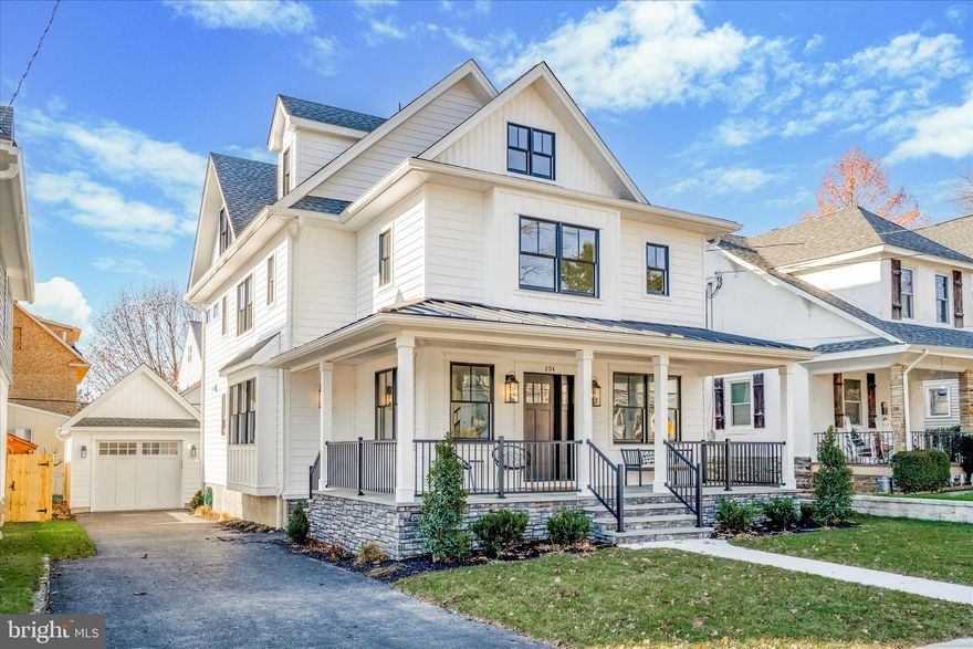 Welcome to this meticulously crafted, new construction home, nestled not only in the sought-after town of Narberth. Located in award-winning Lower Merion School District. It boasts a coveted "walker's paradise" status, with a remarkable walkability score of 91%.
The custom designed home offers sophisticated architecture where the ease of entertaining and the comfort of everyday living meld together seamlessly.  Every facet of this 4-bedroom, 3 full-bath, and 2 half-bath abode has been thoughtfully considered, evident from the moment you set foot on the inviting natural flagstone porchfront. As you step inside, the white oak flooring guides you through the main level, where functionality meets elegance. Here, you'll discover a private office, a convenient half bath, and a spacious gourmet kitchen, complete with a butler bar boasting a beverage center. Custom cabinetry, GE Monogram appliances, Kohler fixtures, and thoughtfully selected lighting fixtures which elevate this kitchen’s designer feel.  The kitchen seamlessly opens to a bright and cozy living area, graced by a gas fireplace and expansive glass doors that lead to the rear deck with steps to the backyard, perfect for outdoor pursuits and leisure. Journeying upstairs, the extra-wide white oak stairs escort you to the second level. Here, the Primary bedroom with an ensuite bath awaits, featuring a generously sized custom tiled shower and a double vanity adorned with large accent mirrors. The primary suite also showcases two walk-in closets equipped with built-in closet systems. Additionally, on this level, you'll find two more bedrooms and a full bath. The third floor houses a large fourth bedroom, with natural light, along with an additional third full bath. It also  has a bonus study/work area. You will love this little bright nook which can be used however your imagination desires. The walkout basement, you'll discover additional finished living space, complemented by a half bath and ample storage, complete with epoxy flooring for a pristine environment. This versatile area can be tailored to your preferences, serving as a cozy family room but also has dedicated sports outlets for those inclined towards fitness pursuits. This distinguished residence also features a custom one-car garage and parking for at least four vehicles. Noteworthy features include Kohler plumbing fixtures, high-efficiency LED lighting fixtures,  security alarm system and exterior lighting controlled via WiFi with a timer. The driveway is adorned with motion-sensored spotlights, ensuring security and ease of access. The heating and air conditioning system boasts a 15 SEER rating and is regulated by NEST thermostats. A gas hot water heater with a recirculating pump guarantees constant hot water. Chic Anderson 400 series tilt-in windows grace every frame, simplifying maintenance. As the final touch of practical luxury, the garage door is solid fiberglass, complemented by 6-inch gutters, PVC decking, a vinyl railing system, and 7-inch CertainTeed siding, resulting in a practically zero maintenance exterior. Take the time to reach out today to schedule your private showing.