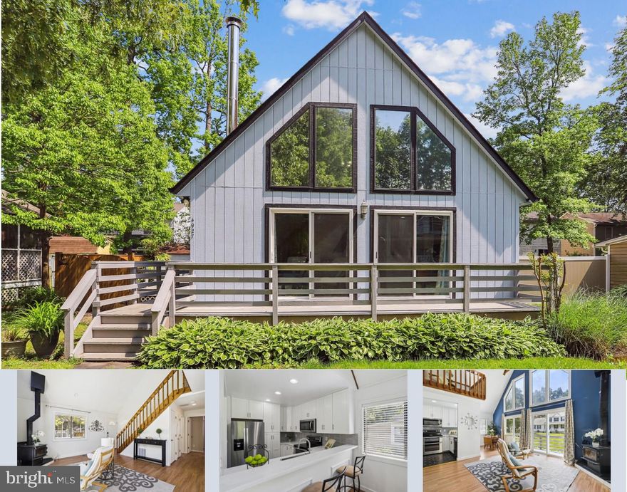 Motivated Sellers! Check out this Nicely Updated Two-Level Contemporary A-Frame  located in the Water Oriented Community of Avalon Shores.  Sellers Hate to Leave, However Duty Calls.   1400 Sq. Ft with Tons of Natural Daylight and Freshly Painted Interior. The Recent Kitchen Renovation (2022) is Outstanding with High-end Features such as White Marble Countertops, White Shaker Soft-Close Cabinets, Stainless Steel Appliances, Double Oven, Upgraded Backsplash and Tile Floors.  The Main Level has Hard Surface Flooring, Spacious Living Room with Wood-Burning Stove, Dining Area, Two Bedrooms, Updated Full Bath and Main Level Laundry.  The Spacious Primary Bedroom on the Upper Level has a Walk-in Closet and Primary Bath.  Upper Loft/Flex Space for Home Office or Work-out Area, The Backyard Outdoor Space offers Privacy with an Expanded Deck, Fully Fenced Yard and Two Sheds. This Home is Move-In Ready. Conveniently Located to Commuter Routes, Shopping and Dining. New Water Filtration System (2022) and Washer/Dryer (2021) - plus New Roof (2018), NEW HVAC (2020),  New Sliding Glass Doors and Front Door (2021) by previous owner.  Sold as-is.
