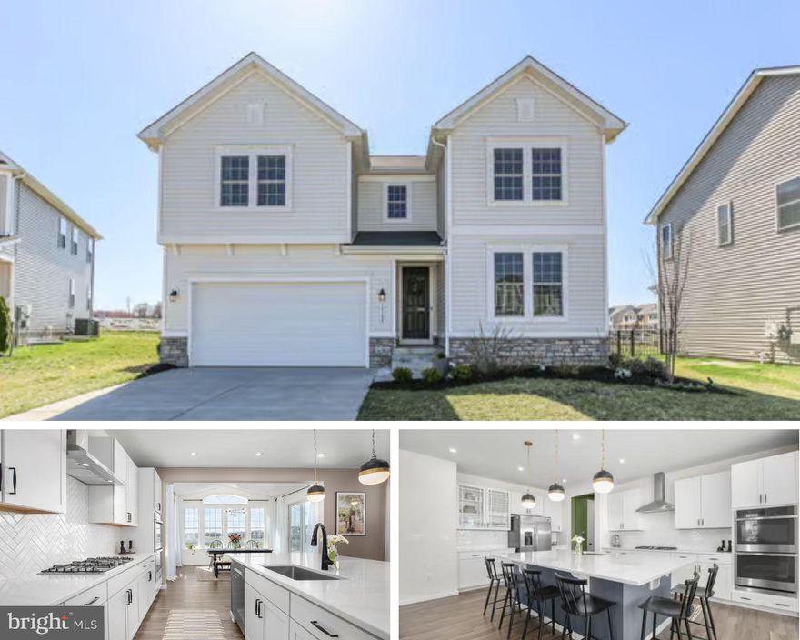 Showing like-brand new... nestled on a quiet cul-de-sac... and in a charming riverfront community? ‘Wow’ is truly the key word at 10104 Governors Lane! Constructed in 2022 and gleaming like-new, this residence spans four bedrooms, three baths and more than 3,700 finished square feet on three levels. It follows the prized Coronado floor plan from Richmond American Homes. It sits in the New Post on the Rappahannock community – within a 15-minute stroll, you’re at the shore of the Rappahannock with dock and boating access. Within a five-minute stroll in the neighborhood there is a splash pad, new park, playground, pool and more. Zooming on the homesite, you’ll see that the front yard is lovely with fresh landscaping, a stately tree and hydrangeas that bloom full and lush. For parking, a concrete driveway leads to a two-car garage. Out back, the space is fully fenced and includes a stamped concrete patio and three trees. The sunsets that you can see from the patio are just exquisite! Strung lights over the patio create quite the nighttime vibe as well! The home itself is a modern white with white window surrounds and a black front door. Heading inside, it’s true contemporary and open bliss as modern LVP flooring stretches throughout! You’re greeted to the right with the main level bedroom (office) and separate bath. Upon entry, you can also see the black oak staircase leading up to the upper-level loft– so beautiful! Continuing on, you’ll arrive to the open living, dining and kitchen space. The kitchen includes white marble countertops, white cabinetry, new pendant lighting, a 45 square foot island, stainless steel appliances (double oven and a new Bosch dishwasher!) and an enormous pantry. Rounding out the main level is a mudroom space. The sun sets off the back of the house so there is lots of natural light that illuminate these spaces throughout the afternoon! Upstairs are three carpeted bedrooms and two baths. You arrive at a carpeted loft area that may easily serve as a play space. The primary suite includes a walk-in closet with his-and-her sides and a stunning ensuite bath with black hexagonal tile touches, a double sink, soaking tub and black matte glass shower. Of the additional bedrooms, one has a huge walk-in closet. The final full bath includes a double-vanity sink and tub/shower combo. The laundry set-up is just off the primary suite for convenience! We have a basement here, too! The majority of it is finished and super-dynamic – it can easily house a kids’ area, working station, home gym set-up and more. There is also an unfinished area for a possible bedroom and bathroom (rough-in plumbing & a legal window exists). The basement does have two windows making the area bright and open! As you may expect with a 2022 build, the home’s systems are working well and have been regularly maintained. From the homesite, the Spotsylvania VRE station is just 5 minutes west! I-95 access as well as the abundance of shopping, dining and grocery options within Cosner’s Corner is within 10 minutes west. The heart of Downtown Fredericksburg is just 10 minutes north! This is such a rare opportunity to snag a move-in ready, like-new colonial in one of Fredericksburg’s amenity-filled communities!