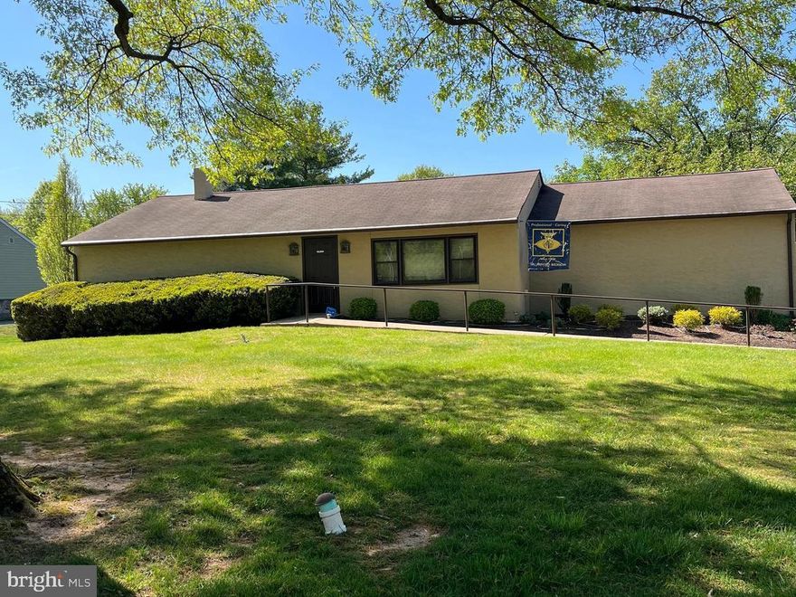 Great sought after location in the Hatfield/Colmar Broad and Route 309 area where new businesses have been popping up because of its outstanding visibility and convenience.  Very well mainted  3300 square foot rancher with 2 full baths and a nice clean full basement with outside access. Currently 12 parking spaces with disability access. Over one acre of flat land backing to trees. Has been a doctors offie for 43 years . Permitted uses are the office of a physician, dentist, teacher, artist, accountant, musician, atchitect, lawyer, outside sales person, or realtor. Similar uses allowed when authorized by special exceptionby Zoning hearing board . contact Hatfield township for more info. Great opportunity!