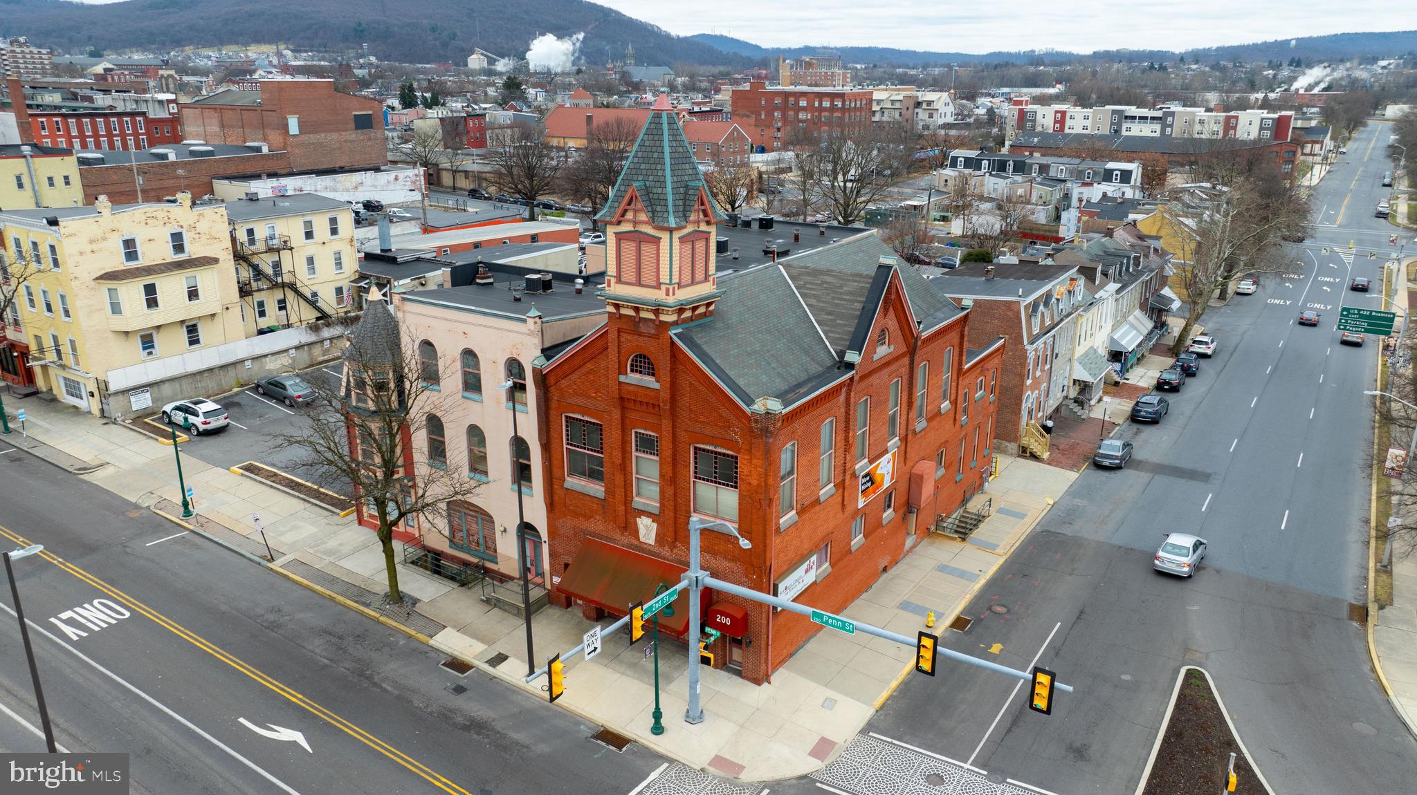 One of the most visible and known buildings in Reading, Pa. This classic is located at the corner of 2nd and Penn Streets, on the main artery into the Downtown Reading area. Incredible architecture dates back to 1896 when this building was built as the Keystone Firehouse. In 1986 the property was dramatically updated and expanded with the addition of a three story modern office structure. Now, at over 22,400 sq. ft. of space, this property is poised to meet a variety of office, retail, service and restaurant type uses. Zoning is CC (Commercial Core) along with PSO (Penn Street Overlay). The building can be used by a single occupant or, given the layout, it would lend itself well to multi-tenant opportunities. Topping it off is a 59 car parking lot providing excellent access for tenants, customers and guests.