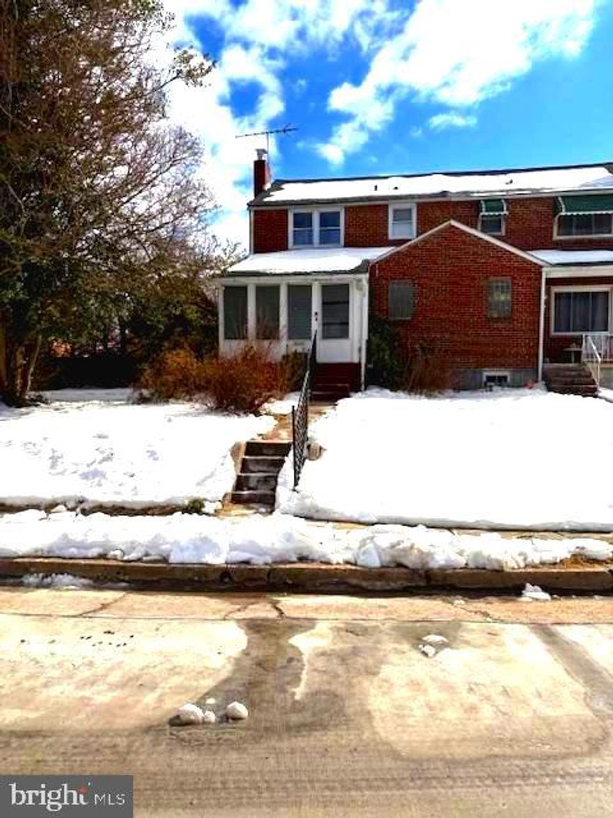 Why Rent When You Can Own? ...With  a Little TLC...Make this Brick Semi-Detached  House a Home! 
This  home has all the formals and plenty of space for a growing family. Featuring  a  Front Covered Porch for Privacy  and Relaxation/ 4 Bedrooms/2 Full Updated Baths/Separate Dining/Kitchen w/Granite Counter-Top/4-Ceilings Fans/Current Replacement Windows/ Hardwood Floors /Carpet and Finished Basment /Large Rear Yard  for Entertainment w/ Allowable Off Street Parking. Appliances  and Property  "Sold as Is!"    Inspection For Buyer Information Only! Schedule Your tour Today!