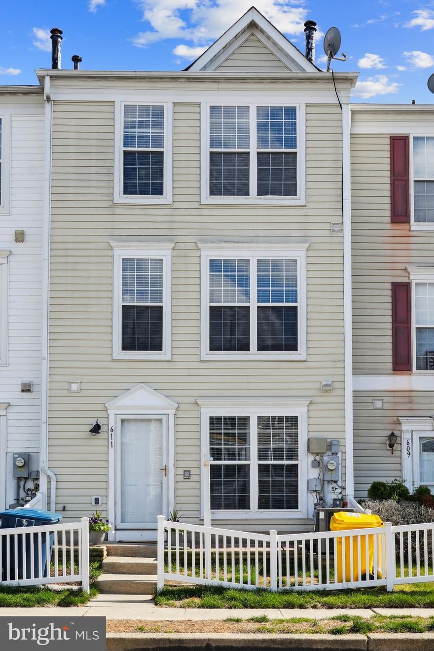 WELCOME HOME!!! 611 Sprite Way in Glen Burnie, MD, is an ideal choice for first-time homebuyers seeking a move-in-ready, turnkey home in a family-oriented community. This charming townhouse, built in 1999, offers three spacious bedrooms, two and a half bathrooms, and over 1,450 square feet of well-designed living space. Freshly painted!! The primary suite serves as a peaceful retreat with a gas fireplace and ample closet space. Come and put the final touches on your new home!!!

The home also features 2 assigned parking spaces, a newer roof, and HVAC system, making it hassle-free for years to come. The property is located in a family-friendly neighborhood, perfect for those looking to build lasting memories. It is also in close proximity to highly regarded schools, including Glen Burnie Park Elementary, Old Mill Middle South, and Old Mill High School. Whether you're hosting family gatherings or enjoying quiet evenings, this home is the perfect place to start your next chapter!