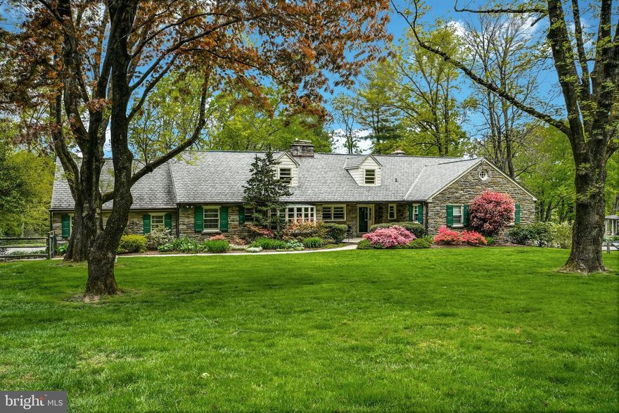 Extraordinary property alert!  This charming Stone Cape Cod overlooking Huntingdon Valley Country Club Golf Course is the perfect combination of elegance and comfort.  The home has numerous architectural details including deep windowsills, custom built-ins and moldings, random width hardwood flooring, three stone fireplaces and original hardware.  Nestled on over 2 acres of beautiful, mature landscaping, this 6 bedroom, 3 full and 2 half baths home is special in every way.  The welcoming entry Foyer leads to a picturesque family room with a wood burning stone fireplace, wood beams and huge picture window overlooking the 6th hole.  There is an oversized cherry paneled comfortable yet stately office that boasts the same golf course views, stone fireplace and custom built-in cabinetry that makes working from home a true dream.  The eat-in bright kitchen has cherry cabinets and a Sub-Zero refrigerator. The dining room is conveniently located right off the kitchen.  Relax in the bright, glassed Sunroom that opens onto the new flagstone patio.   The views from the patio are spectacular whether you want to rehash your day on the course or just watch others playing.  There is a bonus room that could be used as a homework room, mudroom or an additional office with an attached brand new half bath.  The master bedroom with brand-new on suite custom bathroom also is on the first floor.  There are two additional bedrooms and full bathroom.  The upstairs includes three stately size bedrooms and an additional full bathroom making the possibilities practically limitless for accommodating your needs.  The walk out dry basement has high ceilings and is the complete footprint of the first floor.  There is a large game room that includes a pool table, shuffle board table, wood burning fireplace and bar area.  Currently the laundry is in the basement, but could be relocated to the first floor.  There is another room that could be converted to a workout room.  Three car oversized garage attached to the house but does not have direct inside access.  Award winning Abington school district and easy access to public transportation, shopping, both malls and quaint shopping.  Showing are based on COVID guidelines.