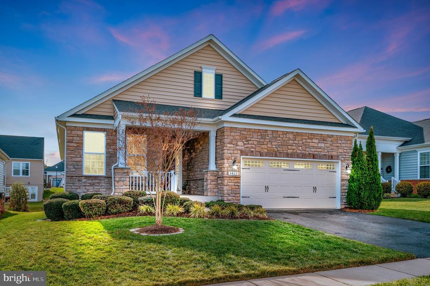 Must see this beautiful Huntley model located in a high demand 55+ Active Adult Community. Conveniently located to shopping, restaurants, doctors & 5 minutes from  Spotsylvania Regional Hospital , the VRE train stop, and Interstate 95. Lots of community amenities with a full club house with an indoor pool, hot tub, full exercise area with a workout studio. Full time activities' director to keep you as active as you so desire. This beautiful stoned front Huntley model has all the upgrades you are looking for in your new home. Wooded floors throughout the main level, gas fireplace, fully screened in porch that can be winterized, Trex deck with paver cobblestone patio, open floor plan, finished basement with a full bedroom, rec room, craft room, full bath. Tons of storage space as well. Radon mitigation system. Home Warranty thru June 2026 will convey!