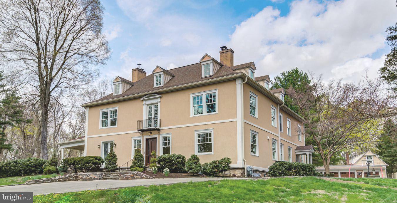 Welcome to Thornbrook Hill ! This stunning regency colonial is located on the highly coveted north side of Bryn Mawr and sits on just under 2 magnificent acres. This gorgeous home was recently featured in the NY Times and Philadelphia Magazine due to its outstanding beauty and original details! This property is set high on the hill and exudes class and sophistication. As you head up the cobblestone lined driveway you are greeted by a beautiful fountain, which provides a sense of grace and tranquility. This exceptional property was built in 1888 and seamlessly blends old and new. Many of the original features remain including elaborate millwork, crown molding, built-in shelving, leaded glass French doors, 10 foot ceilings and original Mercer tiled fireplaces. Upon entering the front door you are greeted by a grand foyer, perfect for greeting guests, and a gorgeous staircase to the second floor. There are newly finished hardwood floors throughout all 3 levels of the home. The expansive, gourmet, Clive Christian, kitchen features an oversized island, Brazilian quartz countertops, professional grade Viking appliances, 2 dishwashers, a wine refrigerator and beautiful built-ins. Just off the kitchen is the formal dining room complete with an elegant vintage chandelier. Also off the kitchen is a perfect nook for enjoying breakfast flanked by custom built-ins and views of the back yard. The entire rear of the home is lined with glass, which, floods the home with natural light and beautiful views. Enjoy the built-in wet bar in this amazing space which opens out on to the flagstone patio and in-ground swimming pool. This home provides an exceptional flow for indoor/outdoor entertaining. There is both a formal living room and family room on the first floor each with a fireplace and French doors leading to a spacious deck for additional outdoor space. There are 2 bathrooms on the first floor, as well as an office and/or mudroom. The home features 7 spacious bedrooms including a master suite with a sitting area, fireplace and stunning master bath. The home office on the second floor features a French door and Juliette balcony and is the perfect place to work from home. There are 3 additional bedrooms on the second floor with en-suite full baths. The third floor features 3 more bedrooms, a den area and a full bathroom. This pristine property features mature plantings, beautiful landscaping, a privacy fence and a large flat yard. The detached 4 car garage provides plenty of space for your vehicles and has a second floor just waiting to be finished as an in-law or au pair suite. This recently renovated property includes new plumbing, new electrical, new windows, multi-zone heating and cooling and new insulation. Enjoy close proximity to the train station, amazing shopping and fine dining in Bryn Mawr. Located in the award winning Lower Merion School District and close to many of the top private schools in the area as well. Thornbrook Hill provides a truly unique combination of privacy and convenience. Come and see this Main Line beauty. You won t be disappointed! Please contact Agent Meghan Lawrence for showings and questions.