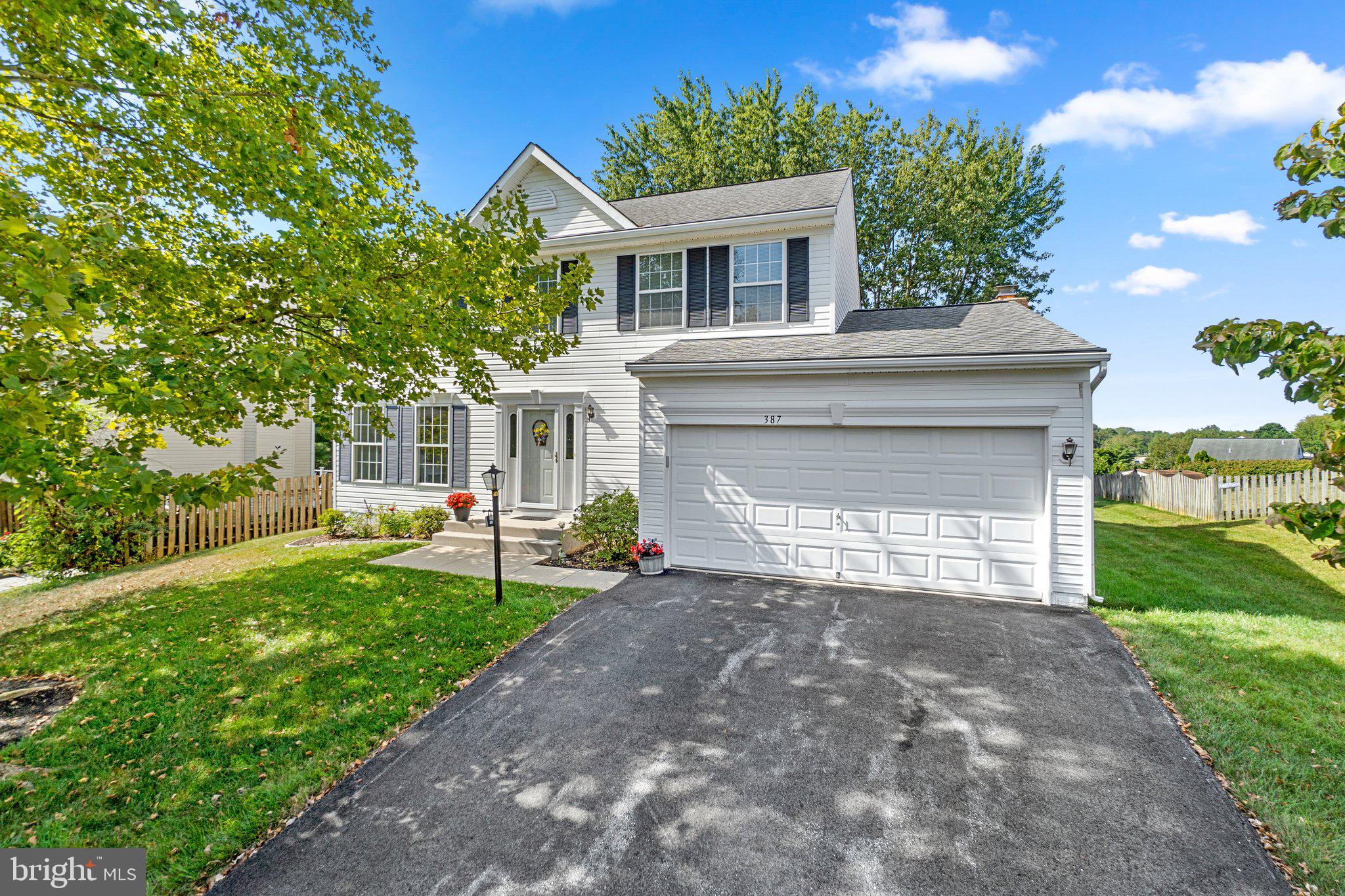Situated on a .23 acre landscaped homesite you find this pristine modern colonial offering a bright and airy living room, a formal dining room with heightened windows, and a stunning brick surround fireplace in the spacious family room. The outstanding kitchen boasts plenty of counter and prep space, LVT
flooring, recessed lighting, 42" raised panel white cabinetry, crisp white appliances, and an open breakfast room stepping to a party-sized deck. A private haven, the owner’s suite presents a double door entry, a walk-in closet, and a garden bath showing a double bowl vanity, a separate shower, and a corner platform tub. Create the rooms of your dreams in the unfinished lower level with tons of possibilities currently offering plentiful storage. Eden Farms is convenient to the Lucabaugh Mill Reservoir, Carroll County Regional Airport, commuter routes, shopping, recreation, and more!