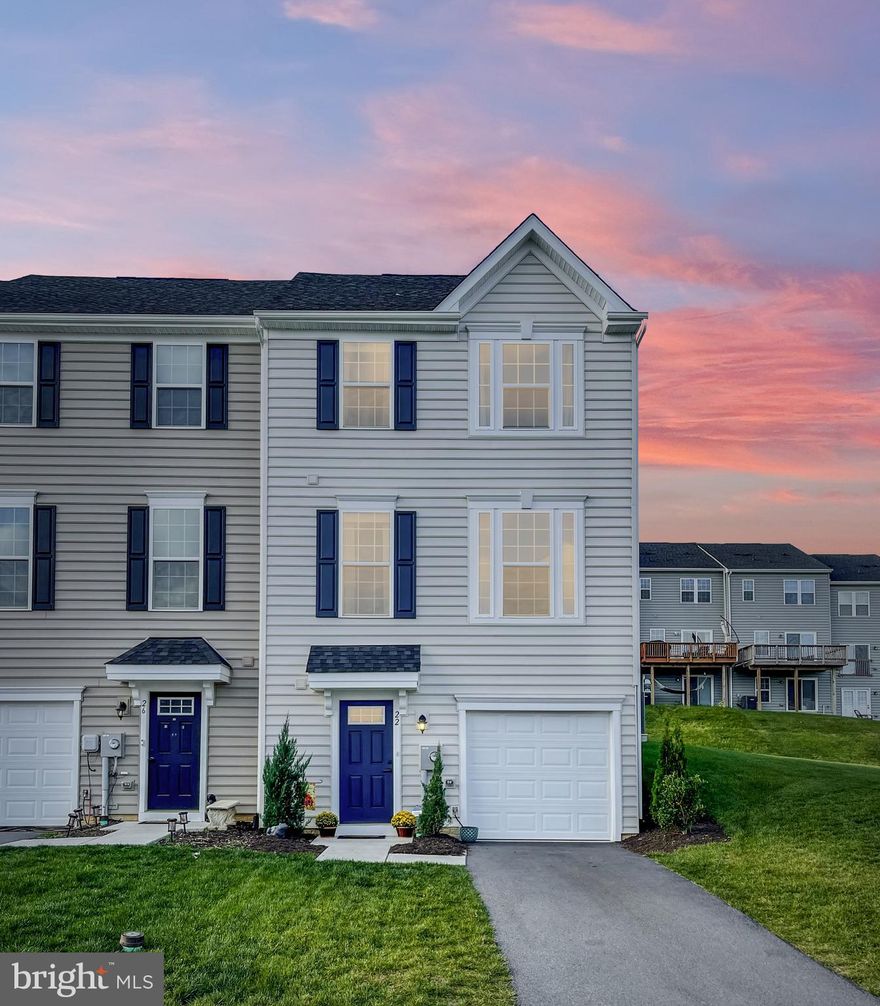 Pride of ownership shows in this immaculate, 3 year old end-unit townhome in the highly sought after Potomac Station community! This 3 bedroom, 2 full AND 2 half bath home features just about EVERY upgrade the builder made available at the time of construction, including an additional half bath on the main floor! With almost 2,300 sqft of finished living space, this is one of the largest townhomes in the community. As you enter the front door, prepare to be greeted by gorgeous LVP flooring in the foyer with interior access to your clean and spacious garage, convenient half bath, and MASSIVE recreation room which could be used as a second family room or game room. As you make your way up to the main level, you will find a large open concept kitchen which features a large, 9' center island with sink, granite counter tops, stainless steel appliances, LVP flooring throughout, a spacious pantry, and a bonus extension that could be used as a reading nook or sitting area. BUT WAIT, there's more! With this home being the largest townhome offered in the community, this seller added an additional coffee bar featuring an abundance of cabinetry and countertop space! Off of the kitchen, you are greeted by a light-filled living room, perfect for entertaining all guests, as well as your SECOND half bath! That's right, bathrooms on EVERY FLOOR in this townhome! As you make your way upstairs, you will find a large primary suite with a walk-in closet, beautiful tray ceilings, and an en-suite bathroom equipped with a dual vanity sink, walk-in shower, and a spacious soaking tub! On this level, you will also find the conveniently located laundry room with additional cabinetry, and two larger-than-normal secondary bedrooms. One which also has a walk-in closet! Conveniently located to I-81, doctors offices, shopping, restaurants and schools, all while maintaining peace and tranquility. This one won't last long so schedule your showing today and call this house your home!