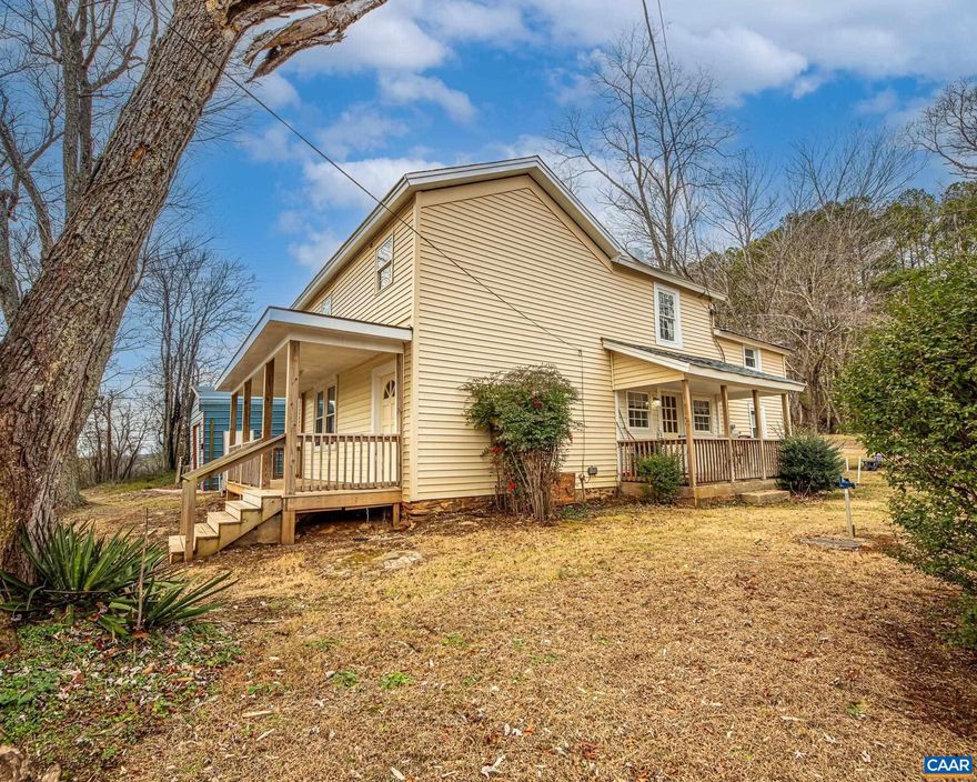 OPEN SAT 2/7 1-3PM. Welcome to 67 Lentz Lane, a warm and inviting two-story home in Nelson County?s historic Shipman community, nestled in the foothills of Virginia?s Blue Ridge Mountains. This thoughtfully updated 3-bedroom, 2-bath home blends classic charm with modern comfort and offers a rare opportunity for peaceful living with everyday convenience. The first-floor primary bedroom allows for easy main-level living, while upstairs includes two additional bedrooms?one with an attached bonus room ideal for a home office, den, or creative space. Recent updates include laminate flooring on the main level, new carpet upstairs, updated bathroom tile, improvements to wiring and plumbing, newer windows, a water heater, and efficient mini-split units throughout. A backup propane gas furnace in the living/dining area provides 30,000 BTUs of supplemental heat, creating a cozy gathering space during cooler months. A large storage shed offers ample room for tools, hobbies, or additional storage. Conveniently located between Charlottesville and Lynchburg, this home offers small-town charm with easy access to both.  Some rooms have been virtually staged. Home sold As-Is; inspections welcome. Property lines shown in photos are estimated.,White Cabinets