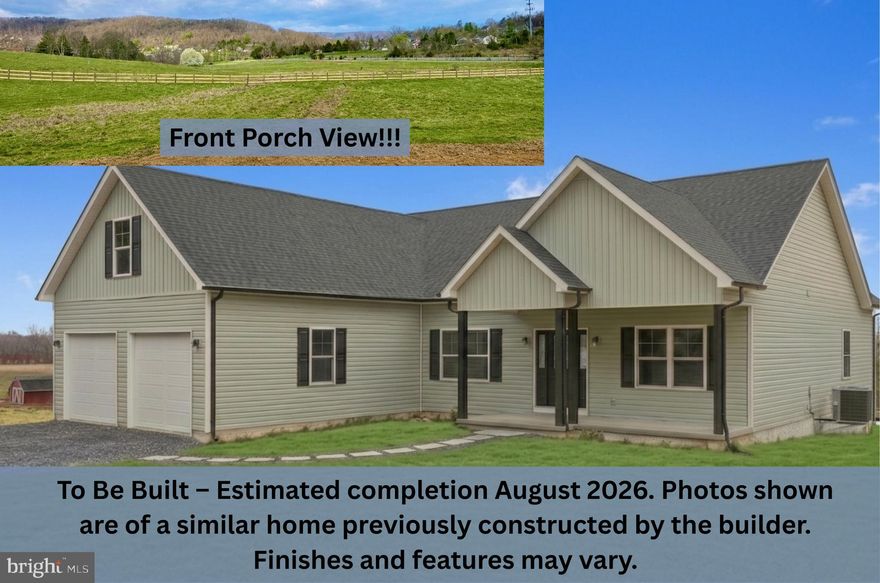 Estimated completion August 2026. Photos shown are of a similar home previously constructed by the builder. Finishes and features may vary.  Welcome to 169 Cather Lane, a spacious rancher situated on 5 beautiful pastoral acres with stunning views and an unbeatable location just minutes from town. Built by local builder Scott & Scott Construction, this home offers the perfect blend of quality craftsmanship, thoughtful design, and peaceful country living. Step through the front door into an open floor plan featuring luxury vinyl plank flooring throughout the main level. Just off the entry, a dedicated office provides the ideal work from home space or flexible bonus room. The kitchen has upgraded cabinetry, an oversized island, and opens seamlessly to the dining and living areas, where vaulted ceilings create a bright and inviting feel. From there, step out to the covered back porch overlooking the backyard, with stairs leading down to the open space behind the home. The owner’s suite features tray ceilings, a walk-in closet, and an en-suite bath with separate vanities. A huge walk-out unfinished basement offers excellent storage and future expansion potential, complete with a rough-in for a bathroom. Conveniently located just 5 minutes from downtown Winchester shopping and restaurants, with state-maintained paved roads all the way to the property. No HOA. Anticipated completion in August. Now is the time to secure the home and lifestyle you’ve been envisioning.