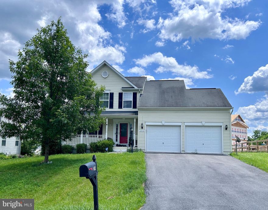 What a great commuter location for those who travel to Northern Virginia!   Only minutes from Route 9 and I-81.  This colonial home boasts 4 BR and 3 1/2 BA and has a nice, flat backyard with neighborhood view.  You're greeted on the delightful front porch and upon entering the home, you have a hardwood foyer with a sitting room (or home office).  Onward to the kitchen/dining/family room combination.  Kitchen features all appliances, kitchen island and nice pantry.  The family room is of good size and features a gas fireplace.  Upstairs you will find a large primary bedroom with bath. The bath has a soaking tub and separate shower and also double vanity.  The three other bedrooms are of good size as well.  The laundry closet is located on this floor so you won't have to carry laundry up the steps.  Downstairs is a finished game room with full bath.  There's additional unfinished space in the basement for storage. This home does need some work, but listed price is according to condition.