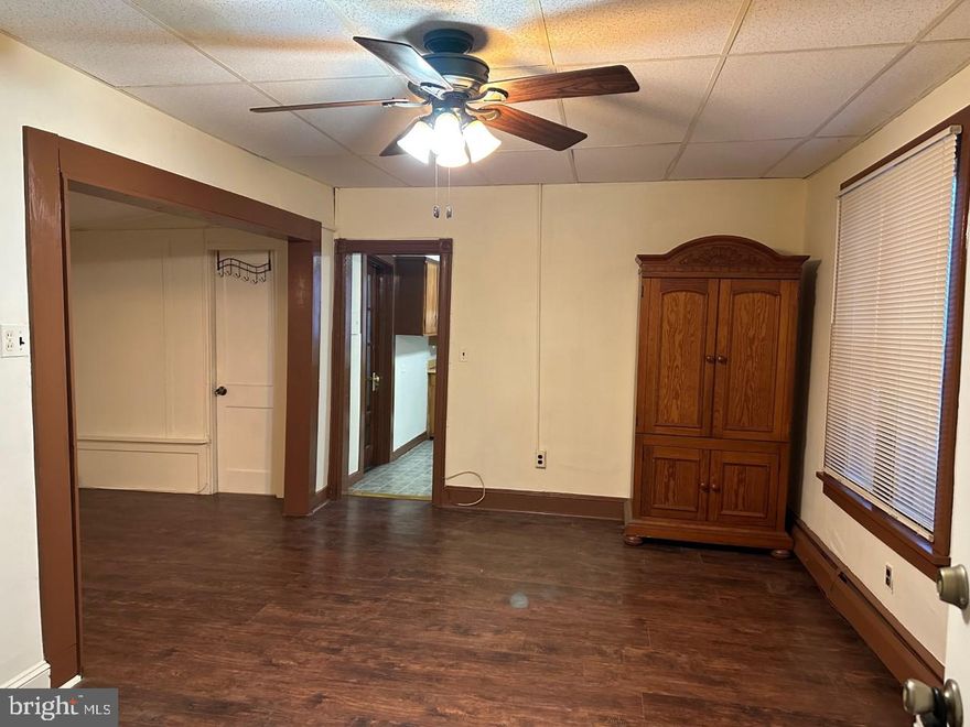 Spacious 2-bedroom, 1st floor apartment in Bristol Boro just steps away from Mill Street.  Original hardwood flooring throughout living room and bedrooms. Large eat-in kitchen with lots of solid wood cabinets.  Laundry room in unit. Small back yard.