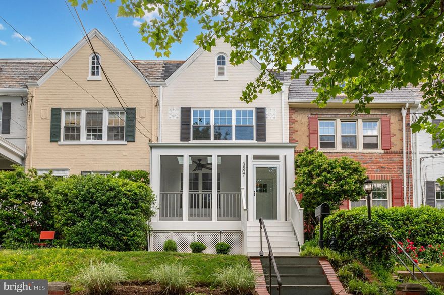 Nestled in the heart of highly desirable Glover Park, this beautifully updated four-bedroom home blends modern comfort with timeless charm. A newly finished, screened-in porch welcomes you at the entry, offering a serene spot to unwind.
Inside, an open floor plan flooded with natural light showcases hardwood floors and elegant finishes throughout. The main level boasts a spacious living room with convenient closet storage, a gourmet kitchen featuring stainless steel appliances, abundant cabinetry, plus a cozy dining nook with a built-in window bench that flows to a rear deck—perfect for indoor-outdoor entertaining.
Upstairs, the bright and airy primary suite includes a private en-suite bath. Two additional bedrooms share a stylish hall bathroom with a walk-in shower, while a full-sized stacked washer and dryer provide added convenience.
The walk-out lower level offers incredible flexibility with a large recreation room, potential fourth bedroom, full bath, and second laundry—ideal for guests, or a home office.
Outside, features a deck, low-maintenance turf perfect for pets, and secure off-street parking. All just blocks from top-rated schools, parks, and the best of Glover Park, with Georgetown's shopping and dining just minutes away.