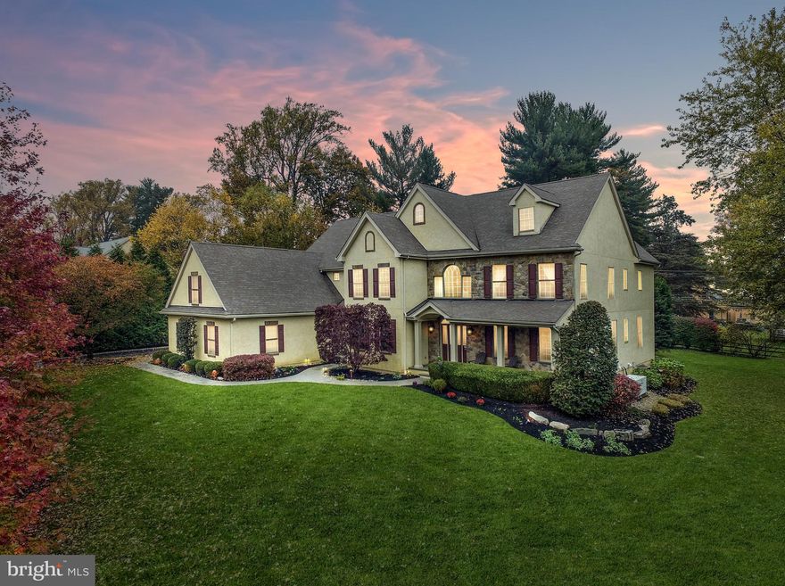 Prepare to be captivated by the most magnificent home on the market anywhere in the Abington School District. Set on a gorgeous lot in a quiet tucked away cul-de-sac of just 10 homes in the Meadowbrook section of the township, 1041 Laurel Hill Lane is a hidden gem that delivers an unparalleled lifestyle experience. With over 5,600 sq. ft. of finished space, this immaculate mint, move-in condition turnkey home leaves nothing to be desired. A triumph of design, comfort and convenience, the initial approach emanates understated luxury, setting the tone for the quality of craftmanship and ease of functionality that you will encounter throughout the home. The perfectly laid brand new stamped concrete walkway and lush, immaculate landscaping are your first clues as to what lies ahead. The foyer entry reveals a sprawling straight through view, gleaming and substantial white mill work and raised panel moldings by the finest artisans, impressive tile and gleaming Brazilian Cherry hardwood floors, and gorgeous oak tread staircase with traditional white balusters and oak railing. To the right lies the formal living room, to the right a gracious formal dining room. Continuing to the gourmet kitchen, it is a culinary enthusiast’s dream. Offering every convenience, it is replete with large double tiered center island seating for 4, granite counters, tile backsplash, five burner gas cooktop, two sinks and two dishwashers, wall oven/microwave/warming tray, wine fridge, large pantry and second counter top. The adjoining breakfast room is enormous, featuring cathedral ceiling, walls of windows, and egress to the rear 638 Sq. ft. patio. The kitchen opens to the Family/Great room, featuring a higher ceiling, gas log fireplace w/detailed mantle and marble surround. Retreat to the library/office, with wall of built ins and French door egress to the patio as well. The open first floor floorplan is designed perfectly for everyday living as well as sophisticated entertaining for any occasion. There is a mud room with utility sink, two powder rooms, rear staircase, ample closet and storage space to complete the main floor. The magnificent Primary Suite features a sitting room entry, spacious bedroom with beautiful tray ceiling, automatic shades, elegant fireplace, his and hers walk-in closets. The Primary Bath features a large gorgeous shower, neutral tile, separate vanities w/granite counters, large jetted tub, and private toilet closet. The upper level also features large bedrooms 2 (with attached semi private bath), 3 and 4 share a Jack and Jill bathroom, and bedroom 5 accesses the semi-private bath from the main hallway. Bedroom 5 also has access to a large floored attic. The laundry room is conveniently located on this level as well. The walk up third floor attic can be finished for a 6th bedroom or additional common use space. The lower level of the home features a large finished footprint w/ entertainment/lounge/game area, gym room, powder room, staircase directly to the garage, and 3 separate spacious storage/utility areas. Adding to the lure of this impressive offering, additional outstanding features of the home and property include backup generator, ample recessed lighting and elegant light fixtures, security system, multi zone HVAC, two water heaters (one tankless) 3 car garage, lush landscaping including a plush lawn, multi zone irrigation, mature pine and leaf trees and Belgian bock driveway curtain. The home and property have been lovingly maintained by the original owners. One visit and you will most definitely want to become the second ones! Enjoy a carefree lifestyle with everything that idyllic Montgomery County has to offer. Conveniently located just minutes to the Meadowbrook Septa Station, Jenkintown, Huntingdon Valley, Willow Grove, PA Turnpike.