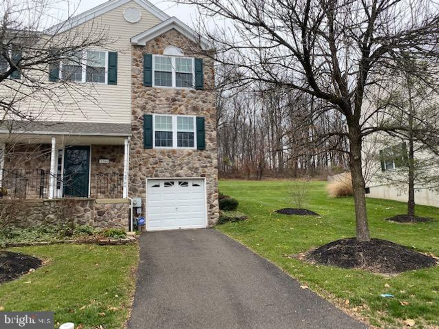 Welcome to 3744 Swetland Dr.. This rental is waiting for you in the Patriots Ridge Community. It features 3 bedrooms, 2 1/5 baths. Partially finished basement with basement laundry. Enter the foyer area and go up to the open space living room/dining room. There is a powder room on this level. The eat-in kitchen has stainless appliances. The slider off the kitchen leads to a patio for grilling and backs up to the wooded area. The upper level has 3 bedrooms and 2  full baths. The basement is finished and laundry is in the lower level. This end unit townhouse has a 1 car garage with storage and driveway parking. Landlord pays association fees which includes snow and trash removal, common area maintenance, and lawn and road maintenance. No pets, no smoking.  Award winning Central Bucks School District. This rental is ready immediately. Freshly painted basement first floor. Professionally cleaned. Carpets Professionally cleaned.