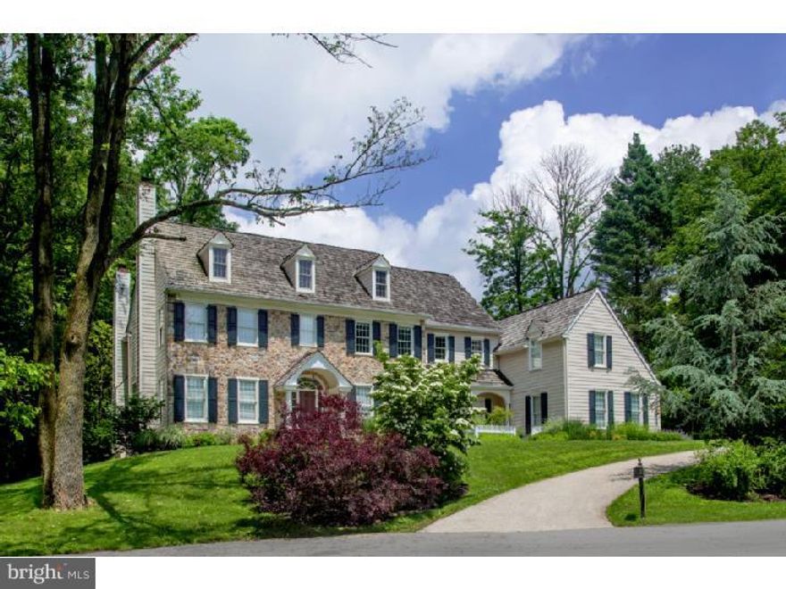 This exquisitely handcrafted & impeccably maintained Estate Manor home, located on a highly desirable "walk-to-Wayne" cul-de-sac, offers luxurious interior appointments and is in pristine, move-in condition.   Its stately stone & HardiPlank fa ade reflects Main Line sophistication, and breathtaking level grounds with gated access to the Radnor Trail provide convenient recreational opportunities.  A classic front-to-rear Reception Hall opens to the Living Room, which has oak flooring & a gas fireplace. Adorned with wainscot, the Dining Room is served by a Butler's Pantry. Built-in cabinetry & gas fireplace highlight the handsome Library, which opens onto a flagstone Terrace. The deluxe Gourmet Kitchen includes Kountry Kraft cabinetry, marble countertops & center-island, while the spacious Breakfast Room is brightened by abundant windows.  Entertainment cabinetry, gas fireplace and a wall-of-windows make the Family Room especially inviting. Occupying one wing of the 2nd floor, the Master Retreat comprises a Sitting Room, Bedroom with vaulted ceiling & luxurious, marble Bath. Four additional Bedrooms & three Baths are also found on this level. The Lower Level is beautifully finished with a Recreation Area with projection screen, Billiards Area, Bonus Room, Bathroom & built-in granite-topped wet Bar with seating plus dishwasher, ice maker and keg refrigerator. Taxes are under appeal.