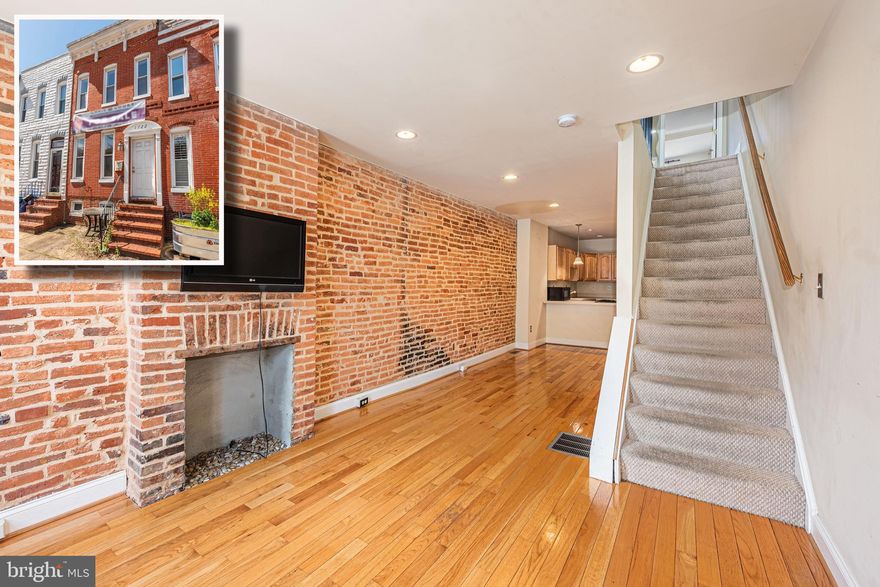 EXCEPTIONAL VALUE FOR THIS MOVE IN READY FEDERAL HILL ROWHOME WITH OFF STREET PARKING!  Features include an open floor plan with a spacious living room and dining area with hardwood flooring and exposed brick, an updated kitchen with ample cabinet space, convenient main level laundry, upper level with 2 generously sized bedrooms and a full bath with a whirlpool tub, an unfinished basement that's perfect for storage and off street parking for up to 2 cars!  Great location - convenient to Federal Hill night life, major roadways, and stadiums!  Estate Sale - Sold As-Is!