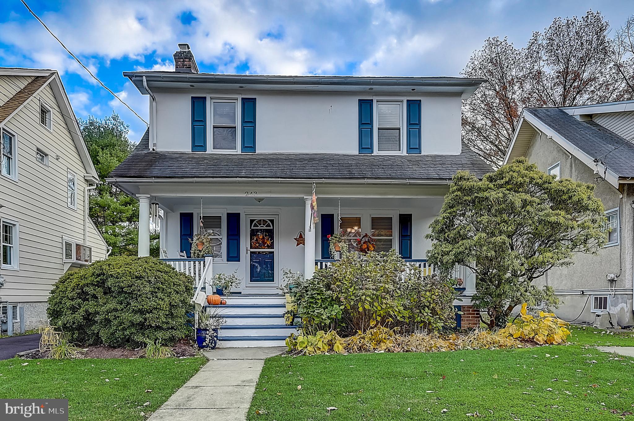 Impeccable! All you need to do is unpack. This hidden gem is located in the heart of Glenside and is within walking distance to the train and shopping. As you approach the house you are welcomed by an inviting front porch. When you enter the house you will notice the gleaming hardwood floors throughout the living room and dining room. The living room has a fireplace to enjoy on those cold nights. The kitchen was updated with new tile flooring, new cabinetry, countertops, and appliances. Some of the original built-ins were maintained for all your storage needs. To finish off this level is a powder room and a new rear door to the backyard. As you ascend the stairs, you will find 3 generous-sized bedrooms and a full bath that is similar to what you would find in a 5-star hotel. There is a fully floored attic and basement for all your storage needs or to add additional living space. In addition, the entire house has custom blinds that will stay with the property. All of this on a quiet well-maintained street. This one will not last.