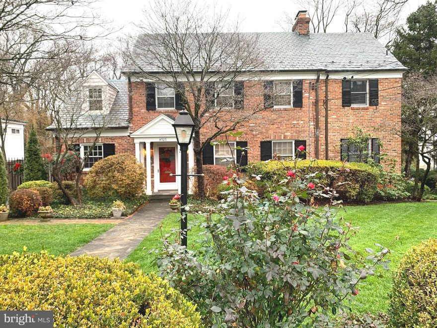 Welcome to Your New Home! This beautiful, expanded colonial home has extraordinary "curb appeal"  and charm.  Gorgeous landscaping,  stunning backyard with a large private swimming pool and lush landscaping.   The backyard is enveloped by natural woods that give this home perfect privacy. 
The main level of the home has a spacious  living room with fireplace and a bright Sun Room also with its own fireplace and sliding glass doors out to the freshly painted deck overlooking the in-ground swimming pool and private backyard. The main floor is complete with a large dining room, an eat in kitchen, a den/office and a powder room  bathroom. 
The upper level of the home has three generous size bedrooms: the primary bedroom has large windows looking out to the private fenced backyard and has an additional large adjoining room, currently used as an office with built in bookshelves and it's own en suite bathroom.  A second large bedroom suite also has it's own bathroom, and the third bedroom has its full bathroom down the hallway.   The lower level of this lovely home has a spacious family room with fireplace,  bedroom plus bonus room, with two full bathrooms and a laundry area. 
The special feature of this home is that it has a separate guest cottage/studio which has a full kitchen and a bathroom and it's own private deck.  There is a paved driveway for two cars.  Many brand new stainless steal appliances in the main house. Slate roof and copper gutters - main house and the guest cottage/studio.

A Commuters Dream.  Walking distance to two metro stations with garage parking at the Grosvenor Metro station.  Walking distance to NIH / Walter Reed Medical Center/Stone Ridge private school. 
Short walk to a community park/playground and via nature path to Rock Creek Park with a basketball court, 18+ Miles of walking/biking trails, etc. with large portions of Beach Drive closed on weekend and holidays.
This home has been loved and cared for by the same family for 65 years. 
This is a must see that has it all - charm, space, privacy, and location !  Make this your home in 2024!