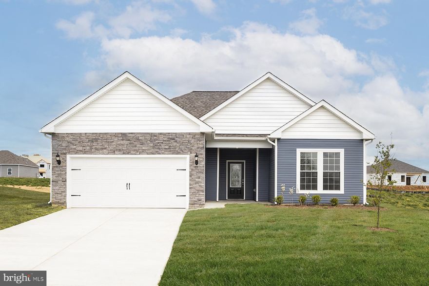 In this gorgeous new four-bedroom, two-bathroom home you will find a spacious layout, a formal dining room and a large family room perfect for families of any size. The secluded ownerâs suite nestled at the back of the home includes a luxurious ensuite bathroom with a soaker tub, step-in shower and private commode. Bedrooms two and three offer spacious retreats near the front entry of the home and access to a nearby second full bathroom. A desirable flex room is privately situated off the family room and makes a perfect childrenâs retreat or home office!  You will find exciting designer upgrades included throughout this home such as a full suite of stainless steel WhirlpoolÂ® kitchen appliances, incredible granite countertops, and 42â upper wood cabinets with crown molding in the kitchen, 2â faux wood window blinds throughout, and a Wi-Fi-enabled garage door opener to name a few! This home is available now at Claggetts Mill in Hagerstown, the family-friendly community featuring single-family homes on oversized lots and a park with a playground, picnic area and walking trails.