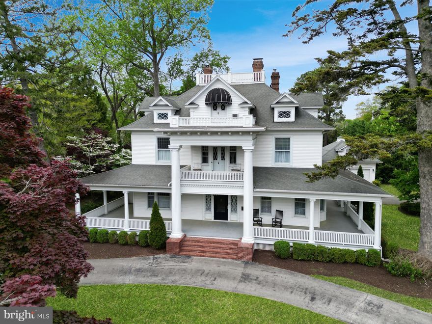 *Back on market, no fault of seller* Welcome to this grand and meticulously maintained 6-bedroom, 2.5-bathroom home on the coveted Camden Avenue in Salisbury, MD—just minutes from Salisbury University. This expansive 5,400 sq ft residence sits on a beautifully landscaped .81-acre lot and seamlessly blends timeless architectural charm with thoughtful modern upgrades. Enjoy outdoor living with a resurfaced in-ground pool (June 2023), a new Hot Springs spa/hot tub (2023), and a pool house equipped with electric, a full bathroom, and its own water line. Well on the property for the pool and irrigation. The private, fully fenced backyard features a brick walkway to the pool, a separate dog run, and mature trees amid custom landscaping. Inside, the home offers classic details such as original wood flooring, 10’ and 11’ ceilings, French doors, pocket doors, glass doorknobs, and four fireplaces—one with a wood-burning stove insert. Additional highlights include a knotty pine office with a Dutch door, two staircases (including a back staircase), a walk-in pantry, built-in China closet, and a wraparound three-sided porch. Comfort is prioritized with three central A/C units (installed in 2019, 2023, and 2024), a new oil boiler system (2020), and updated garage door openers (2020), while the exterior was freshly painted in November 2023. A dedicated well powers the irrigation system, and the property includes two driveways (one circular, one side-access to the garage). The third floor is roughed in for an additional bathroom and laundry area, offering room to grow. Security and smart home features include an ADT system and Ring cameras. Home being sold AS IS.  This unique home offers an exceptional opportunity to own a piece of Salisbury’s finest real estate—schedule your private tour today!