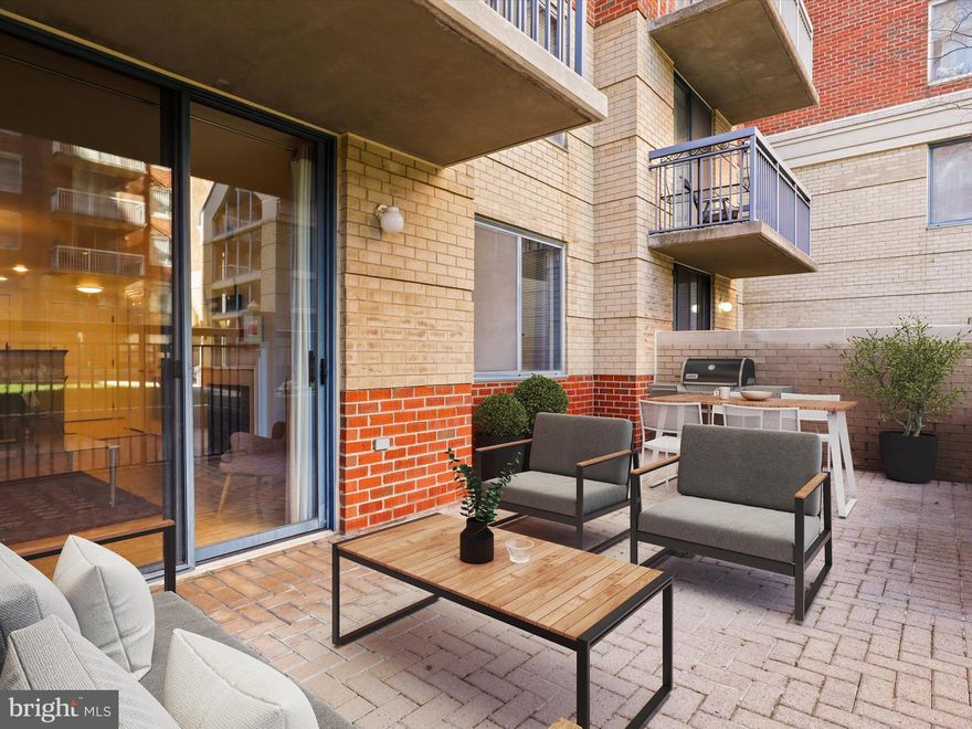 $10K Price Reduction! This beautiful and well-maintained one-bedroom, one-bath condo at popular Lexington Square - with nearly 300 square feet of PRIVATE OUTDOOR space - and conveniently located in the heart of Arlington's thriving Ballston-Virginia Square neighborhood is ready for its next owner.  And with warmer weather upon us, you'll absolutely love the seamless flow from indoor to outdoor space making everyday living and entertaining a breeze in this quiet and serene courtyard facing home. Features include a spacious gourmet kitchen with granite counters, recessed lighting, maple cabinets, stainless steel appliances with gas cooking, maple hardwoods in the living area and bedroom, a gas fireplace, marble top vanity and soaking tub in the bathroom, in-unit washer-dryer, reserved, assigned garage parking and storage locker. This condo has been freshly painted, and includes a brand new extra large capacity GE washer-dryer (2024), nearly new Bosch HVAC (2022) and GE microwave (2022). Located in the highly desirable Lexington Square condo community with its vast offerings and LOW monthly fees, you'll be within blocks of metro stations and nearby amenities in Arlington's Ballston-Virginia Square neighborhood. Lexington Square is a well-managed, smoke-free, pet-friendly condo association featuring on-site management, daily custodial services, a secure package room, fitness center, party room, picnic area with gas grills and tables, outdoor pool and jacuzzi, bike storage, EV charging station and car wash area. Don't let this one get away! *Some photos virtually staged.